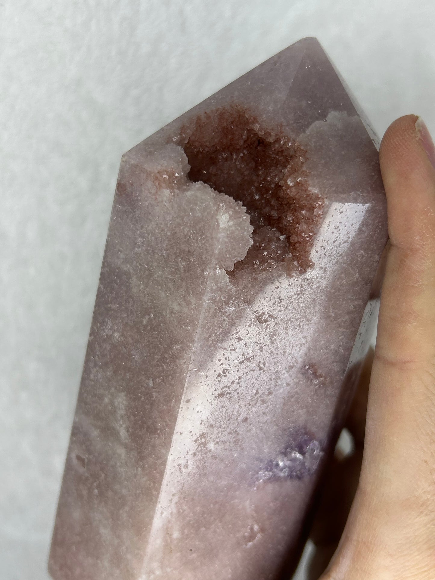 XL Druzy Pink Amethyst Statement Tower