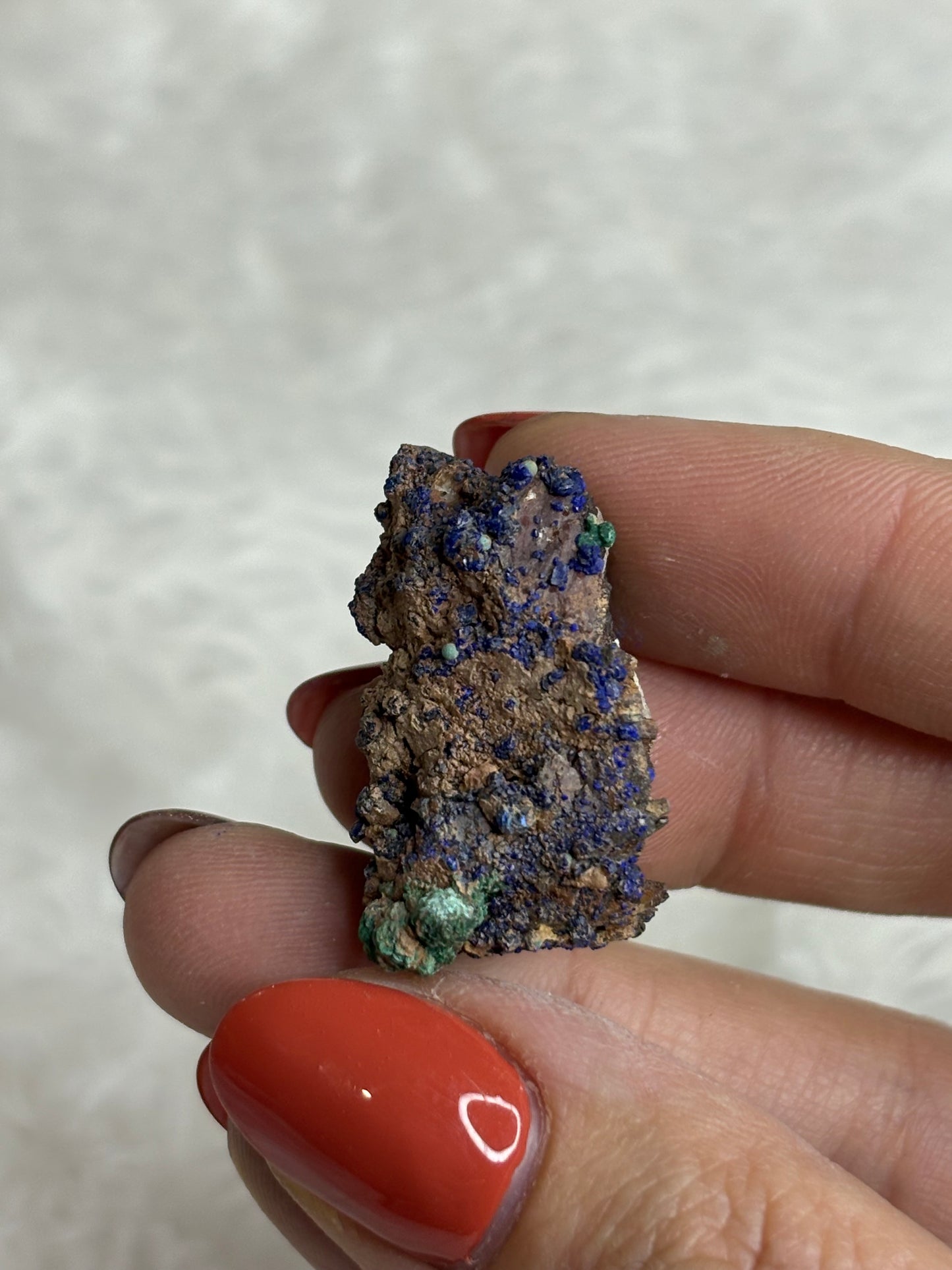 Malachite/azurite on barite