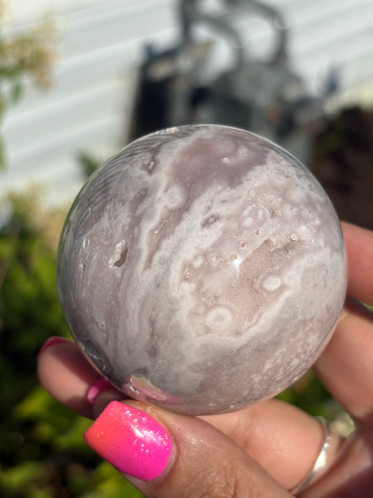 Gemmy pink amethyst sphere
