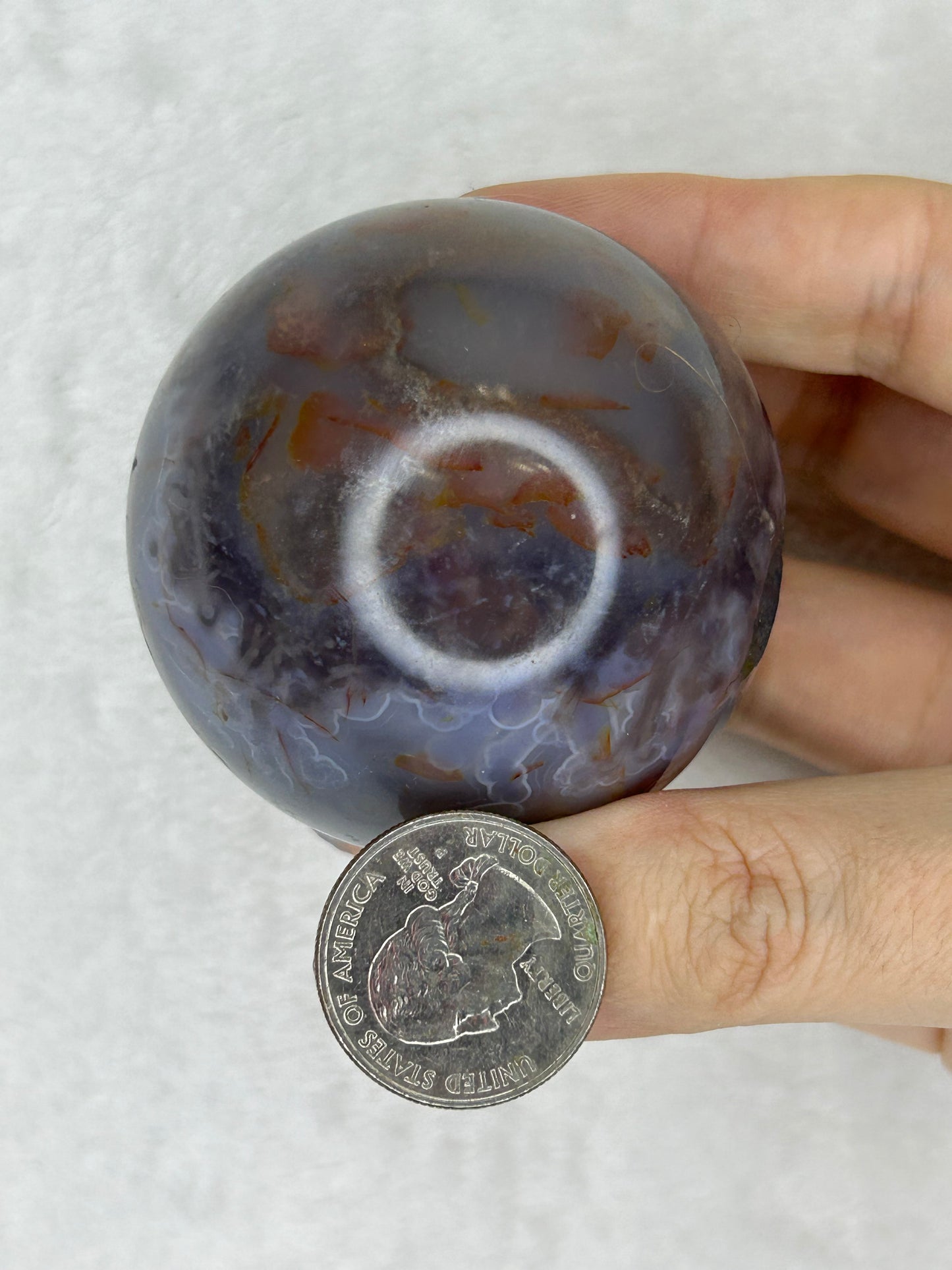 Black Flower Agate Sphere E