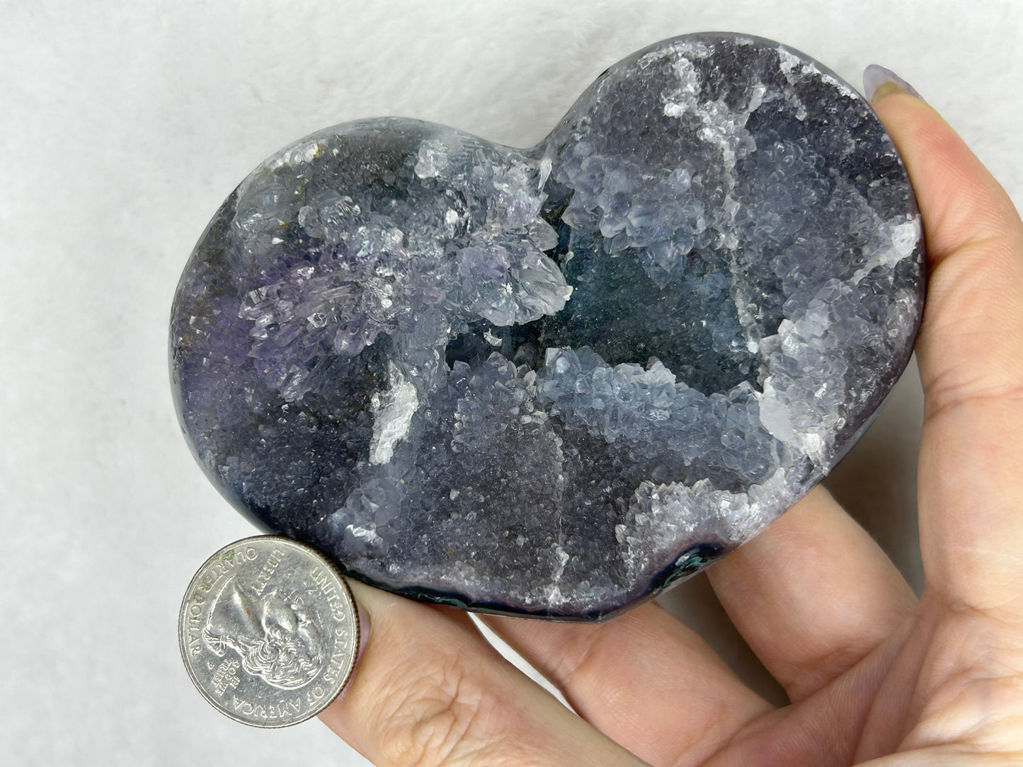 💖💖Large galaxy amethyst heart