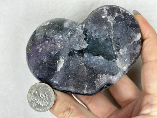 💖💖Large galaxy amethyst heart