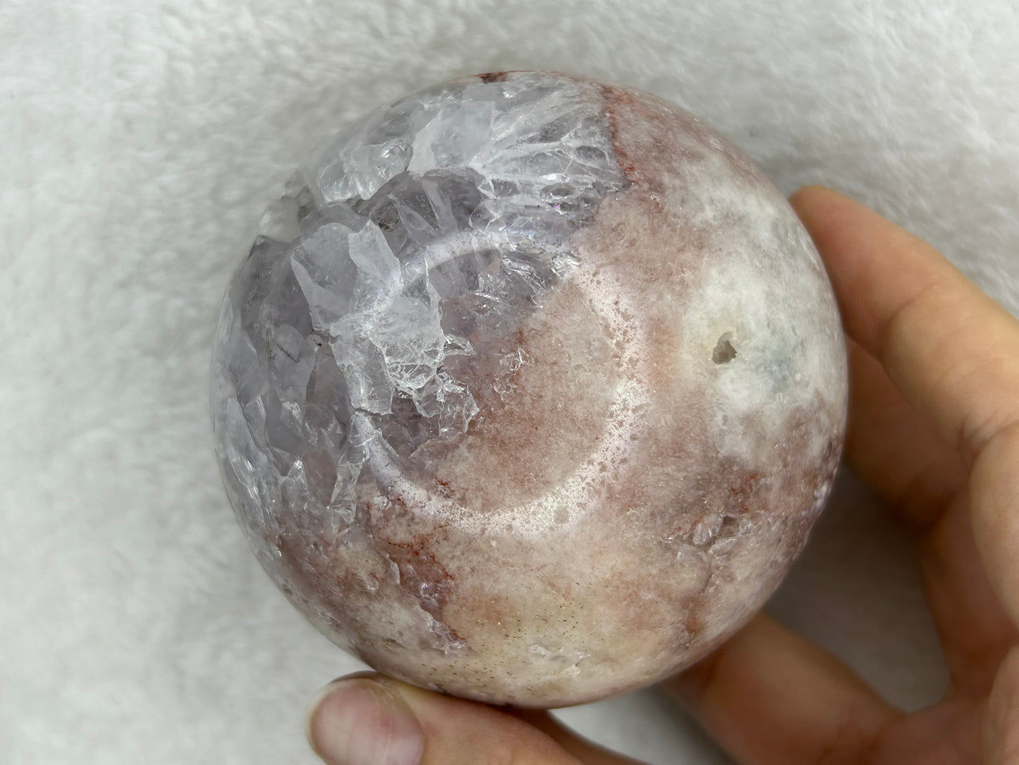 XL Brazilian Druzy Pink Amethyst Sphere