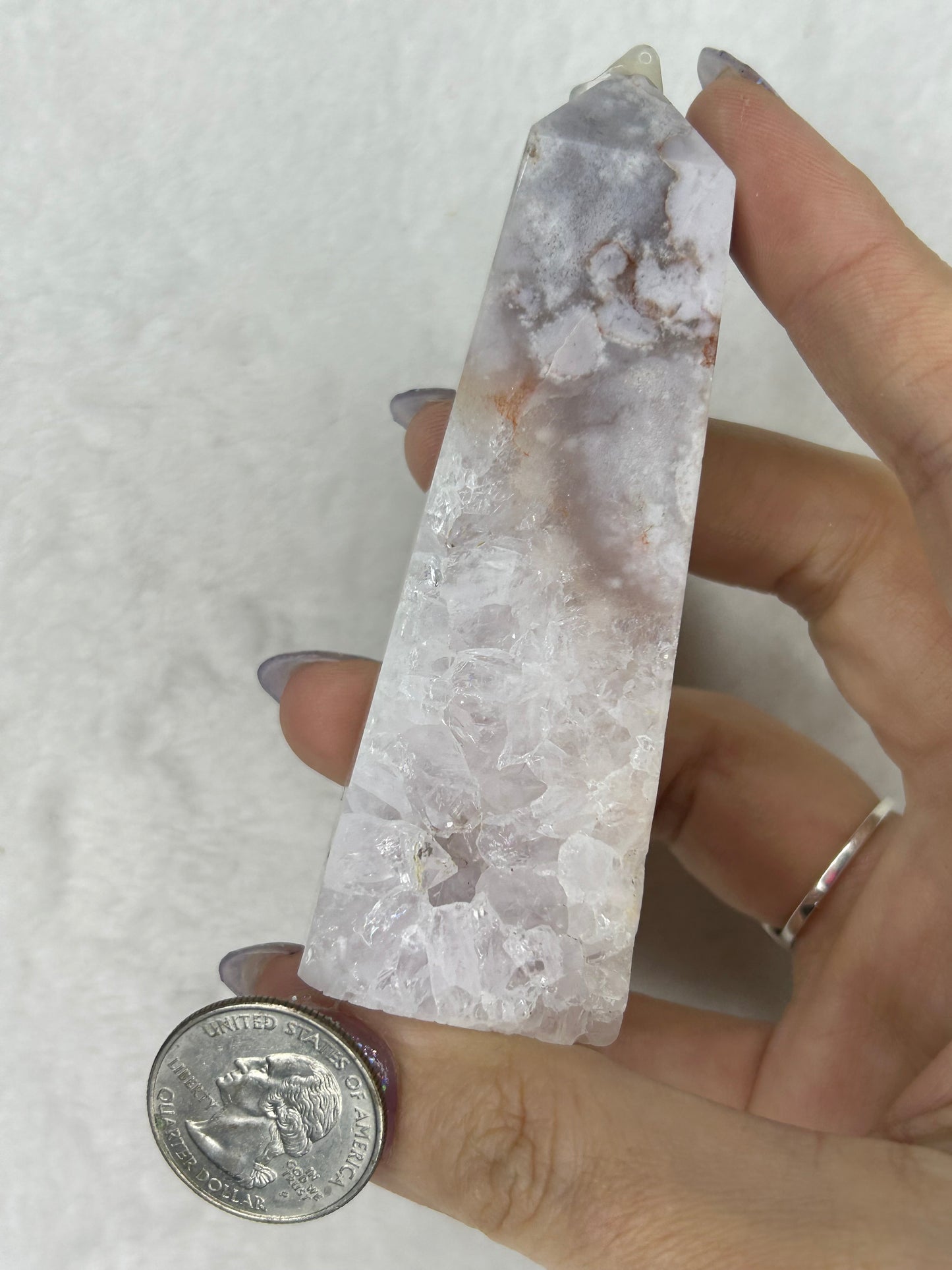 Pink Flower Agate Tower