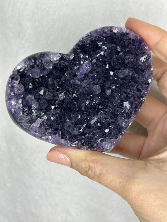 💖💖Uruguayan HQ amethyst cluster heart E