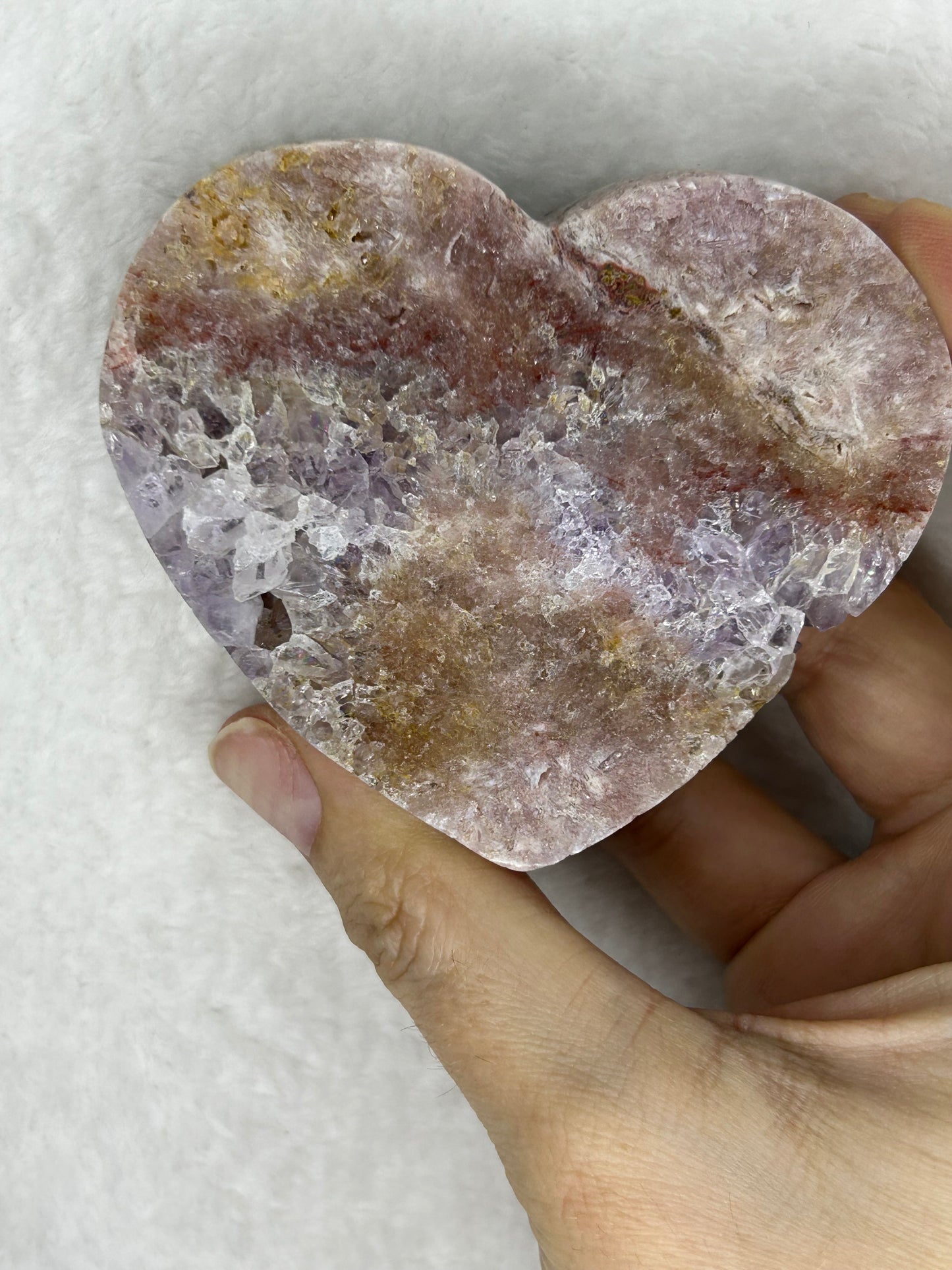 Druzy Pink Amethyst Heart A