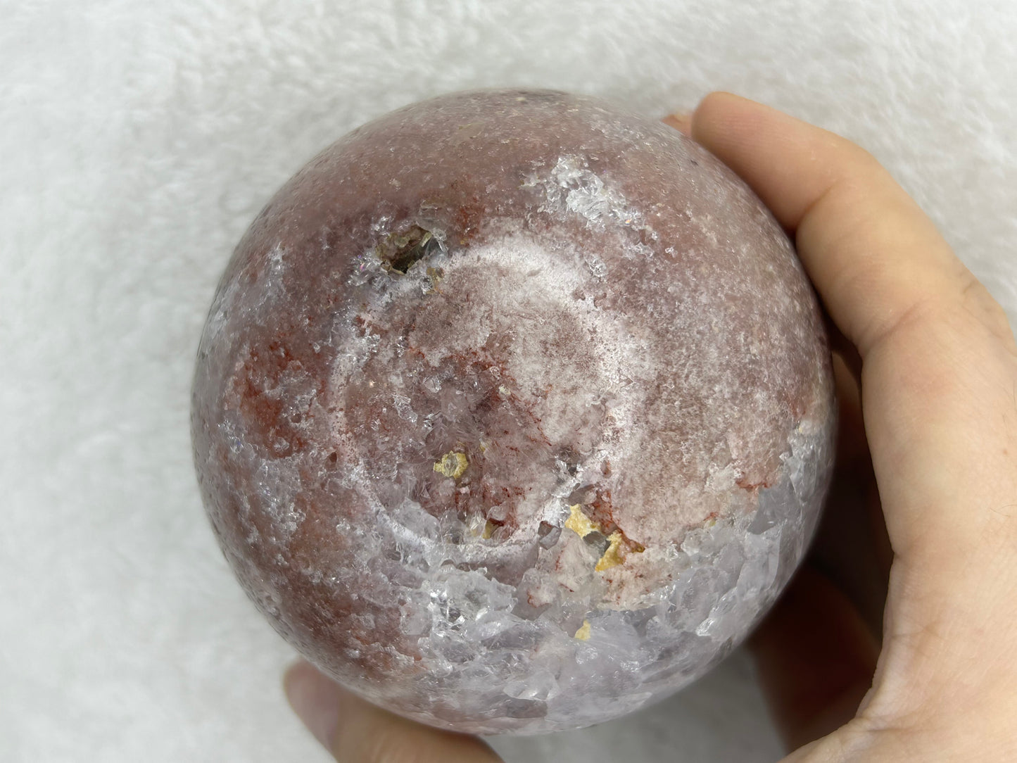 XL Brazilian Druzy Pink Amethyst Sphere