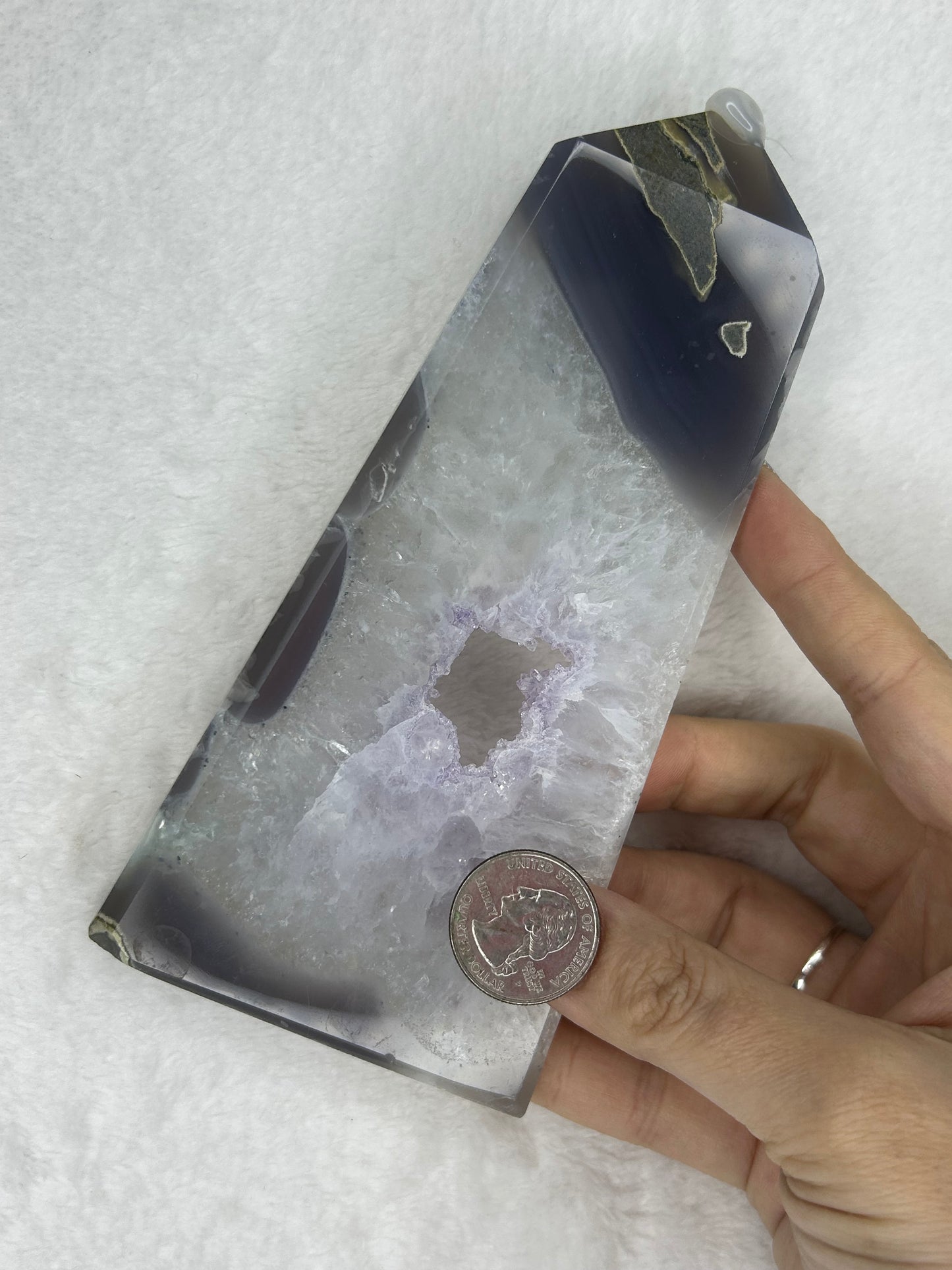 Druzy Agate Flat Tower w/ Lavender Sugar
