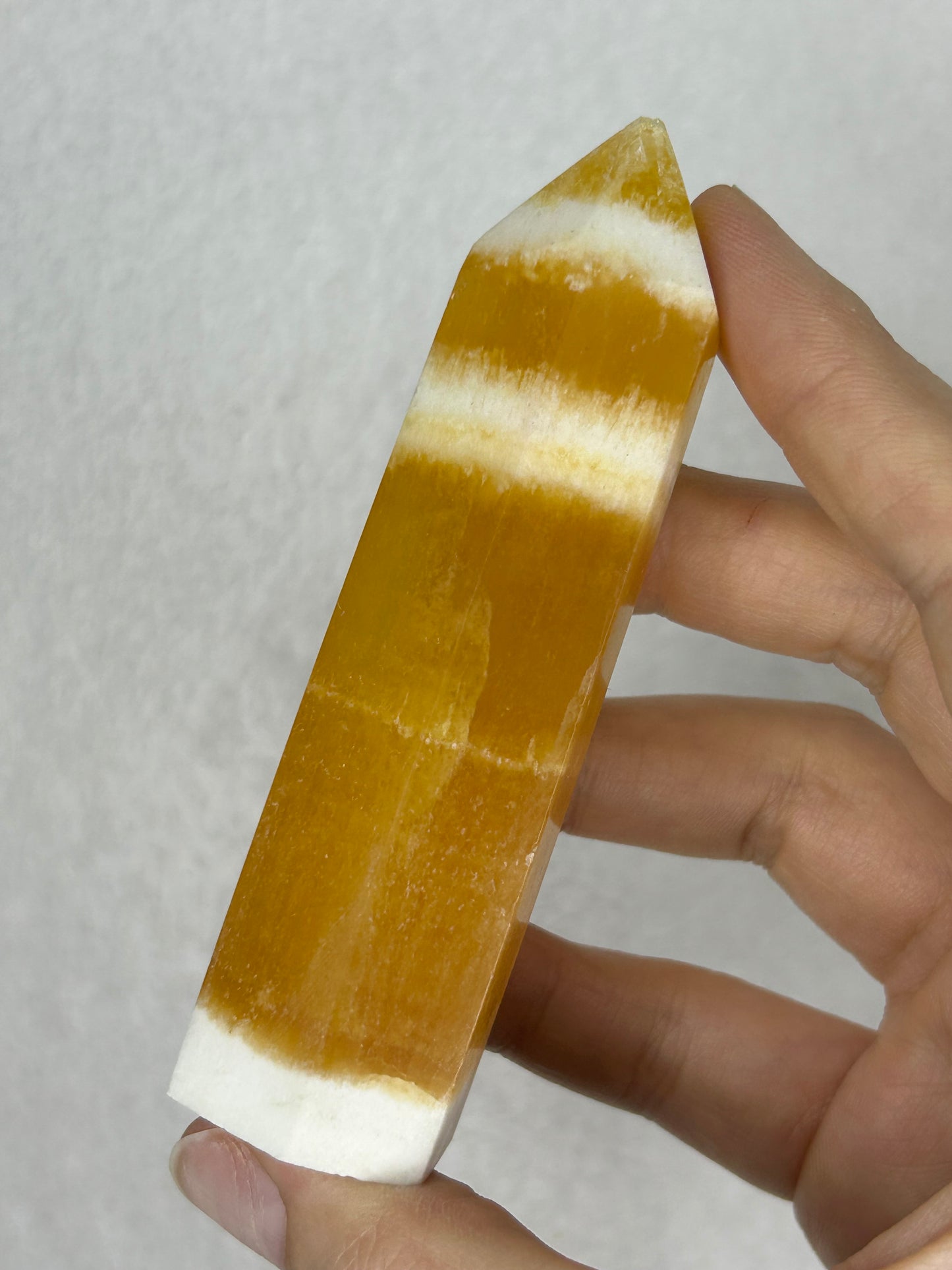Juicy Orange-Creamsicle Calcite Tower D- IMPERFECT TIP