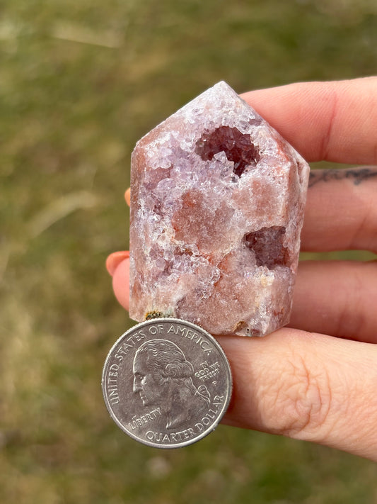 Druzy Pink Amethyst Tower AC