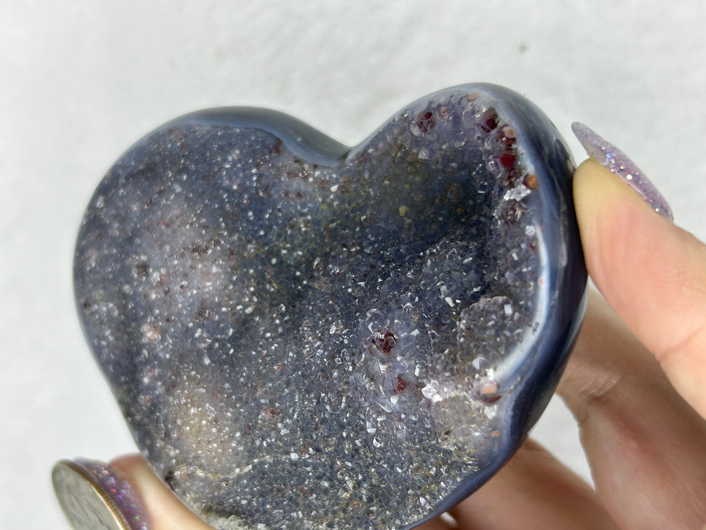 💖💖Galaxy amethyst heart w/ INSANE hematite inclusions