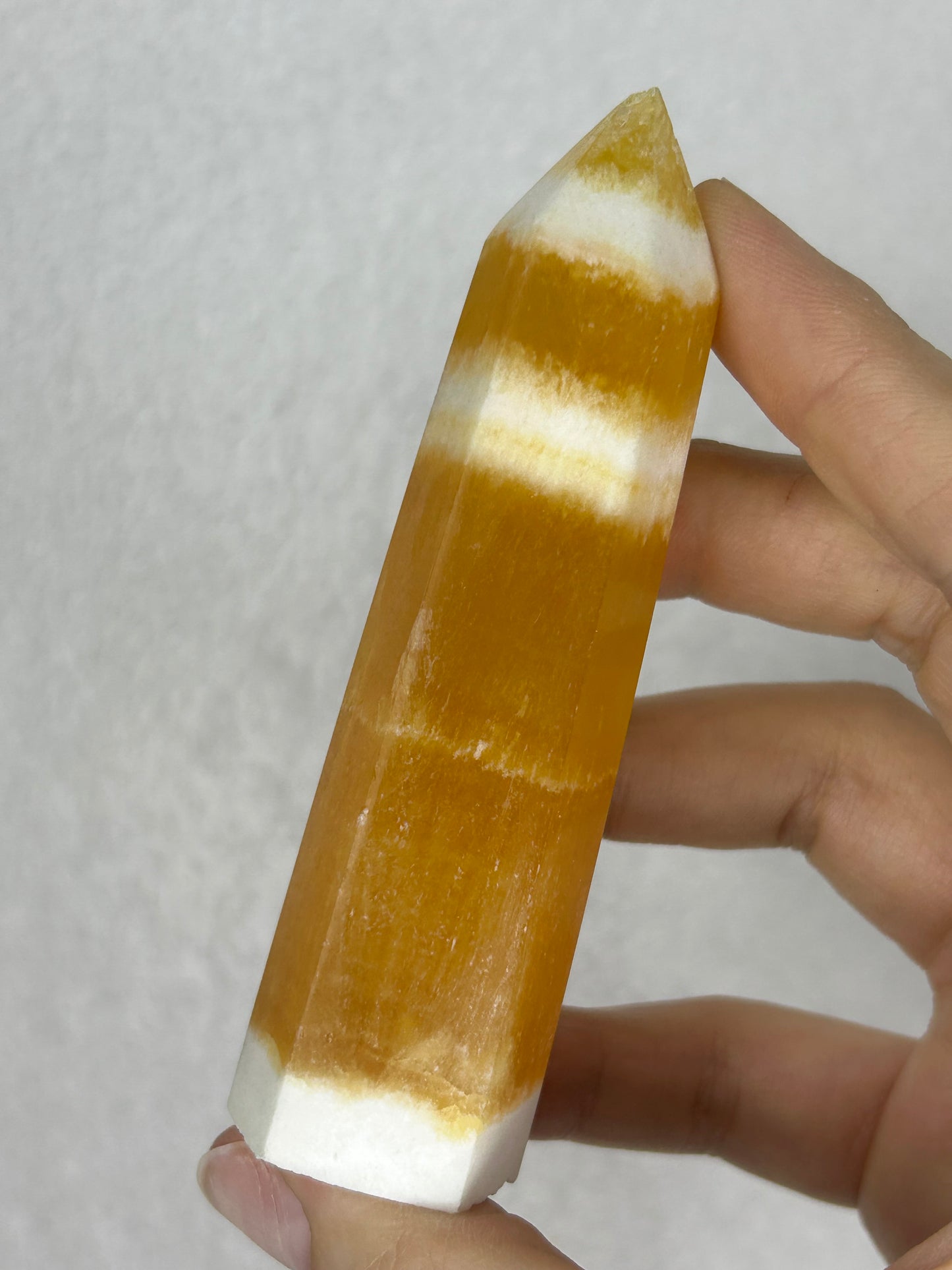 Juicy Orange-Creamsicle Calcite Tower D- IMPERFECT TIP