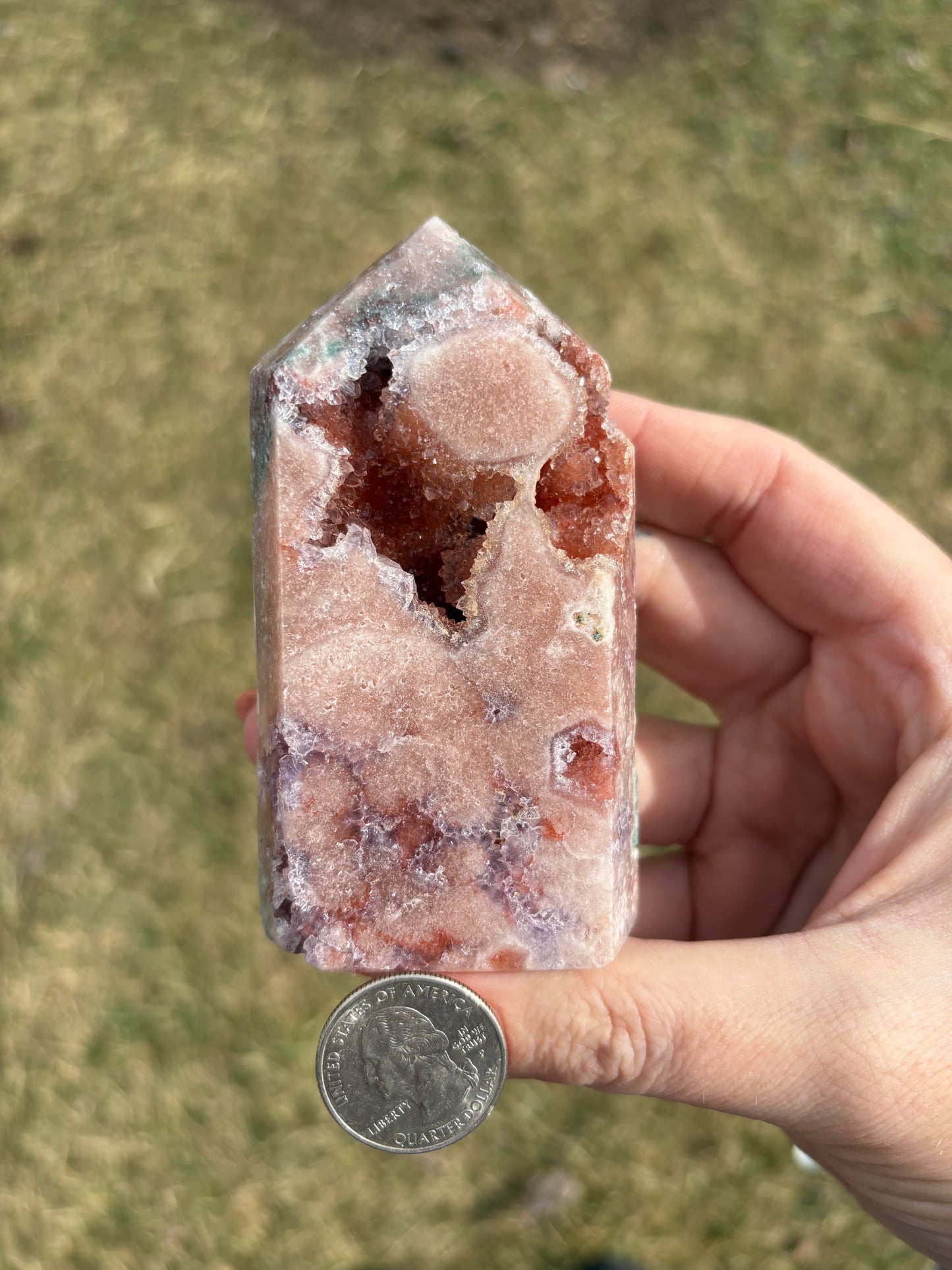 Druzy Pink Amethyst Tower B