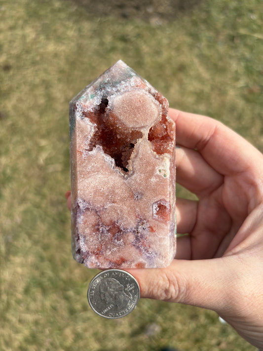 Druzy Pink Amethyst Tower B