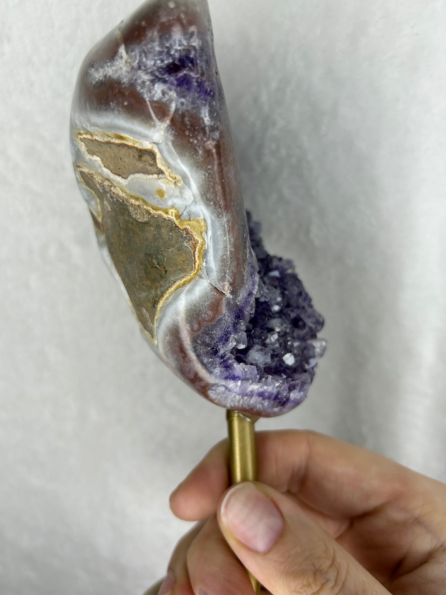 HQ 💎XTRA💎 Juicy Pink Amethyst Slab on Stand