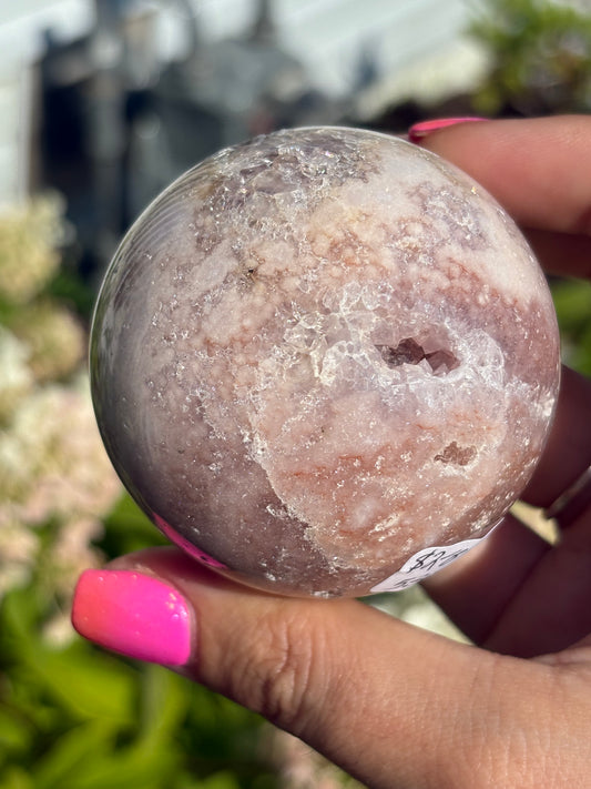 Gemmy pink amethyst sphere