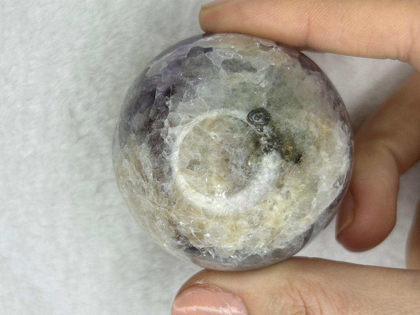 Druzy Amethyst, pink calcite & Druzy agate sphere B