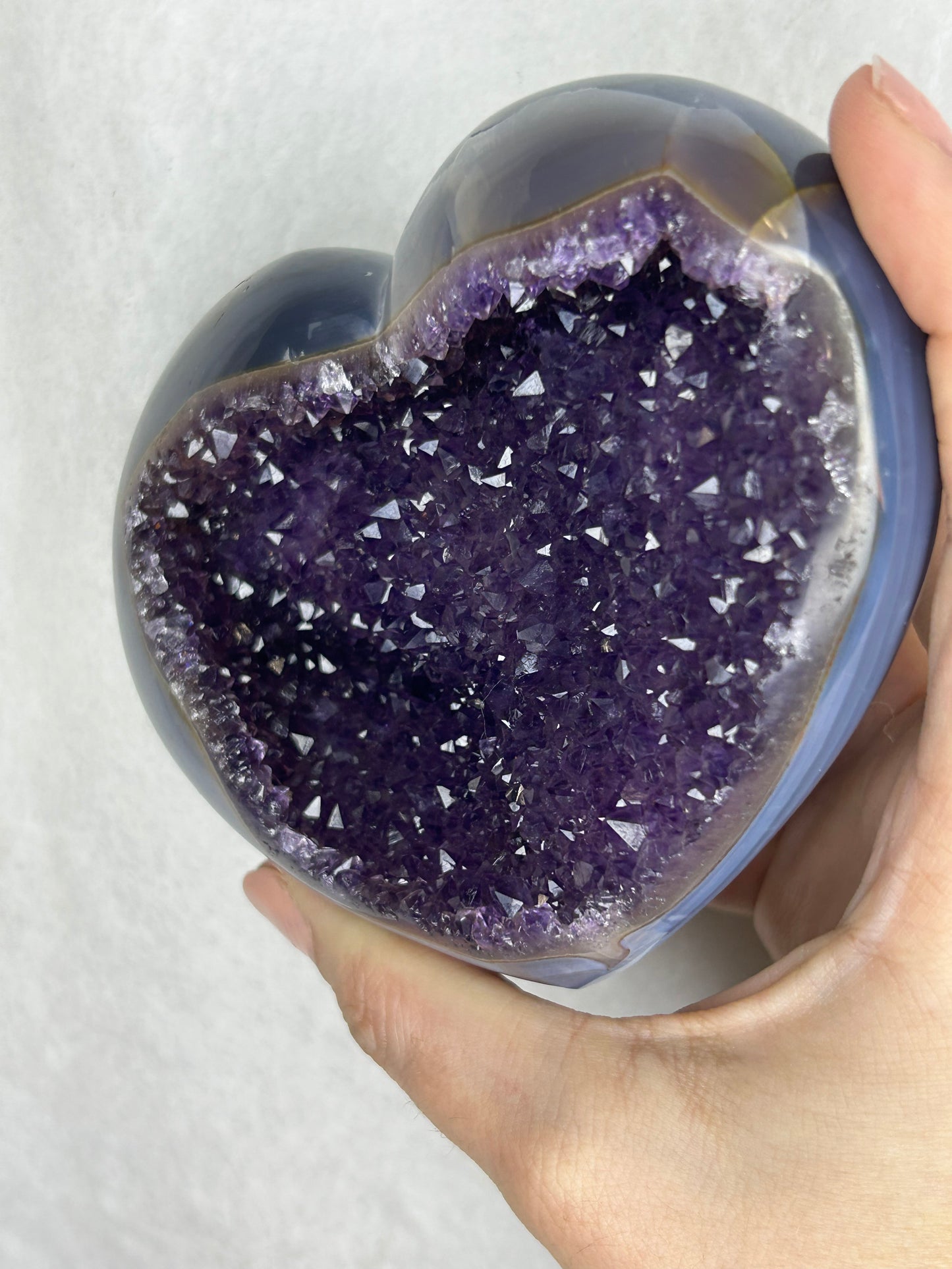 💖💖Uruguayan HQ Agate/amethyst cluster heart C