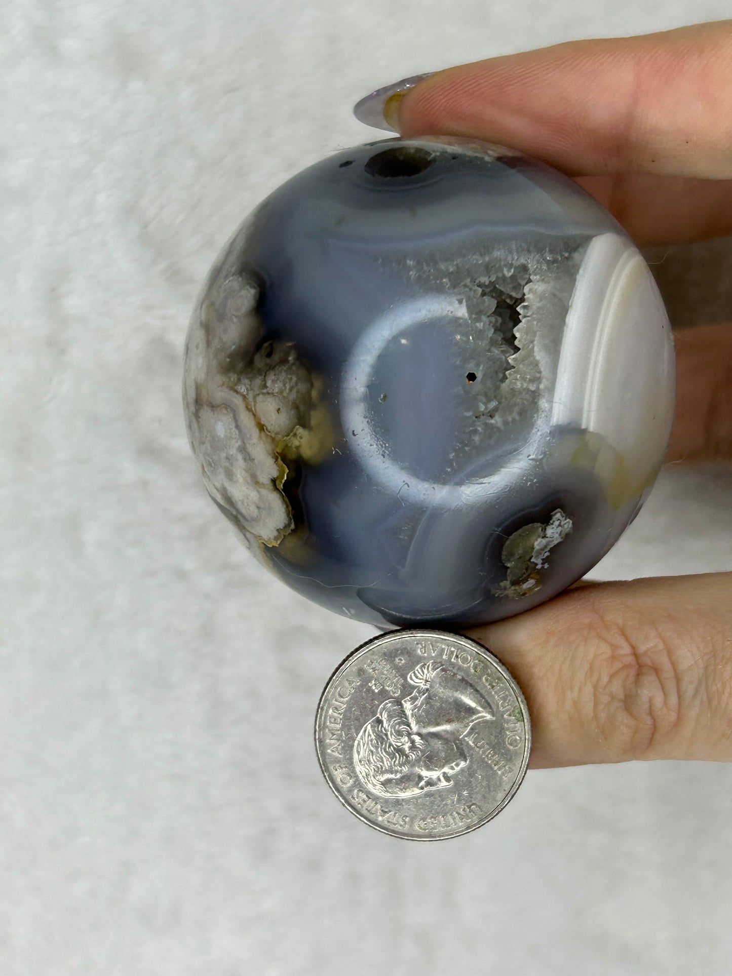 Banded Black Flower Agate Sphere F