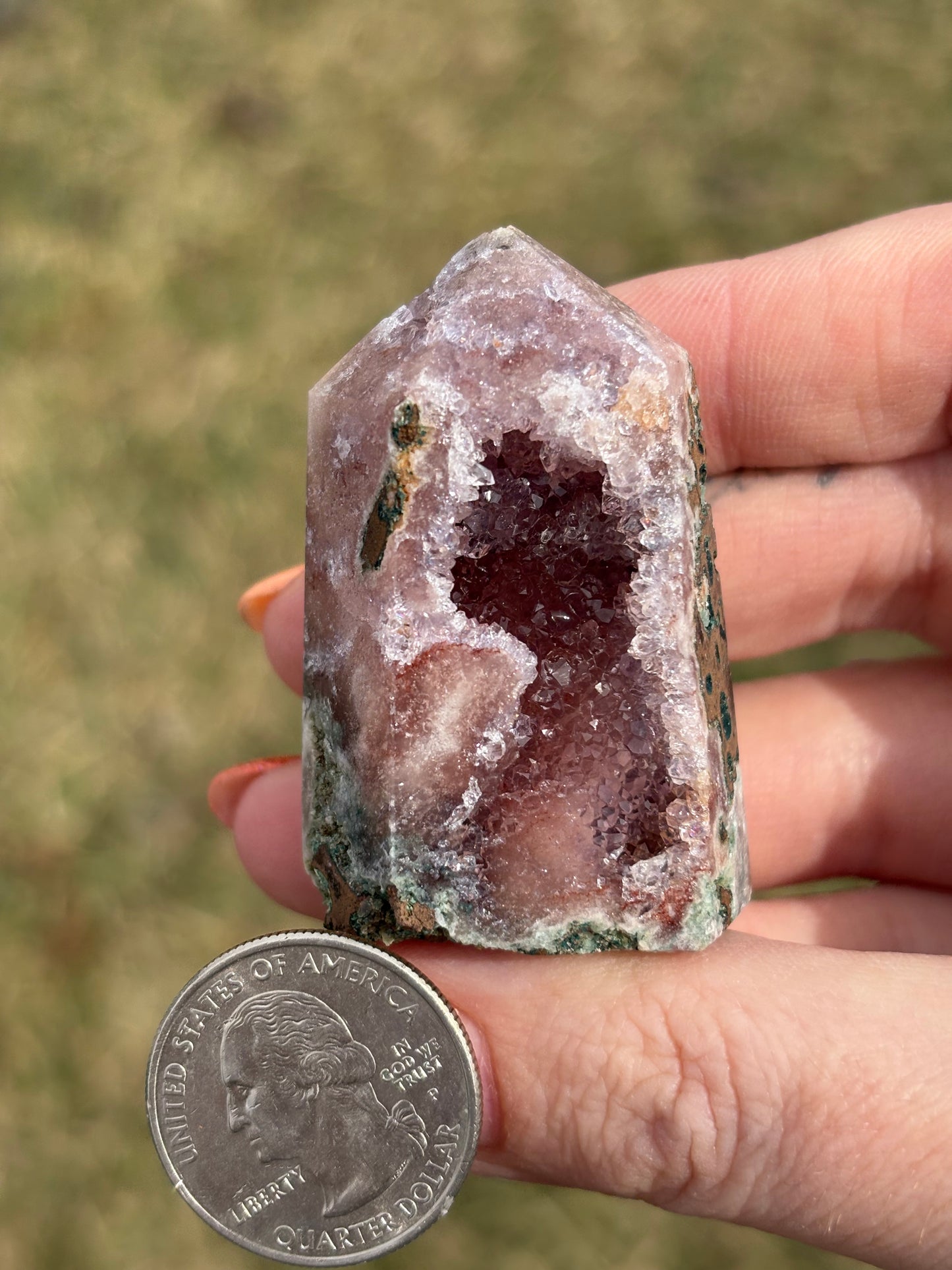 Druzy Pink Amethyst Tower T