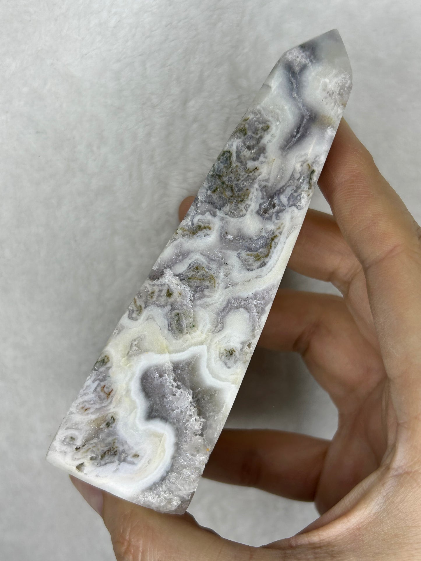 Unique Pink Amethyst Obelisk w/ moss inclusions