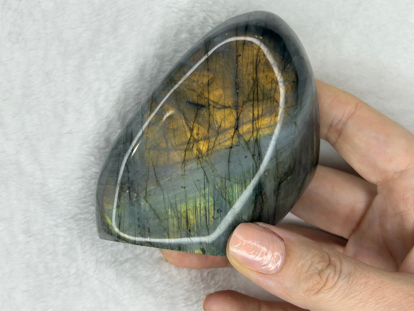Rainbow/sunset flash labradorite freeform E
