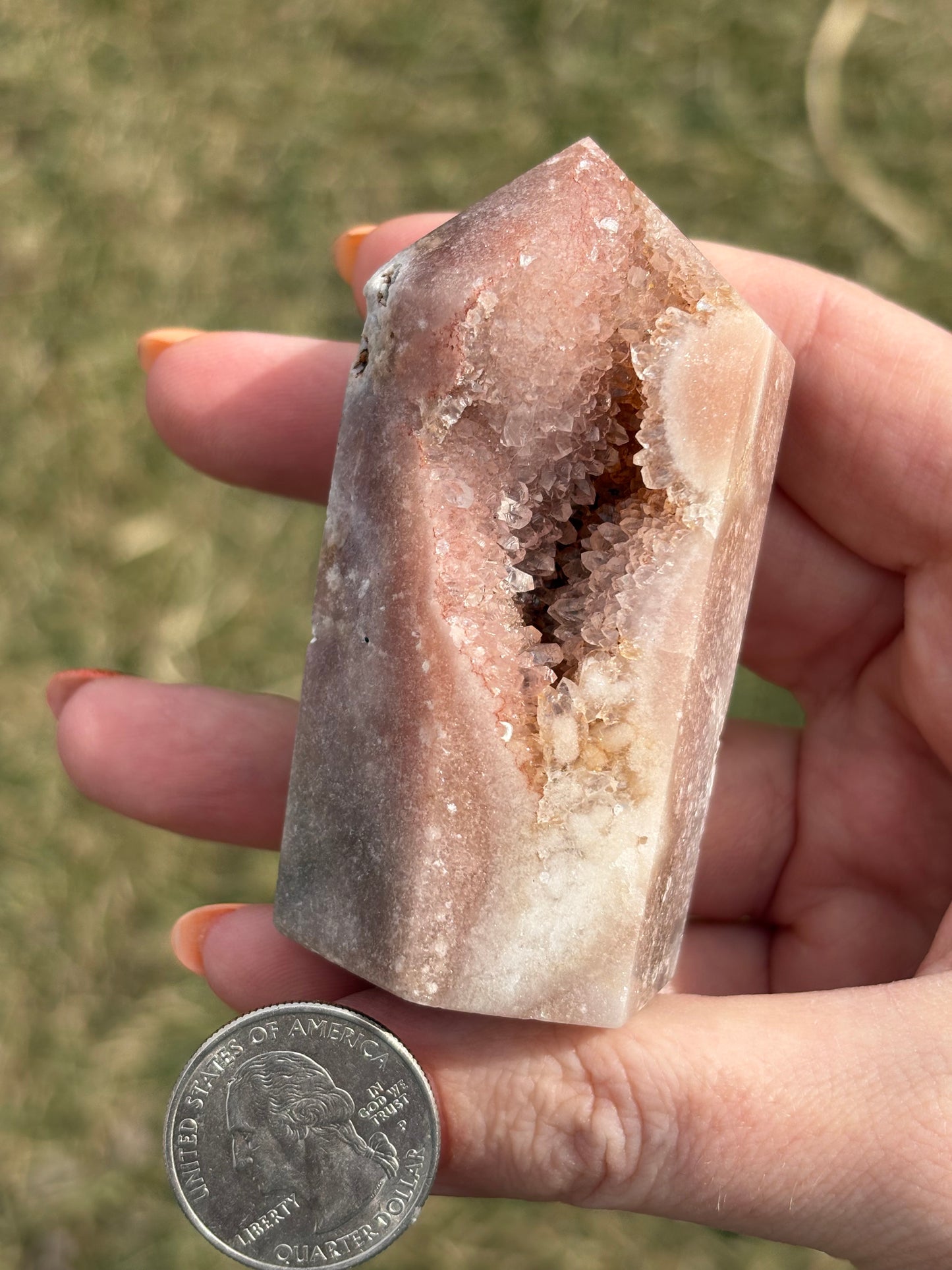 Druzy Pink Amethyst Tower E