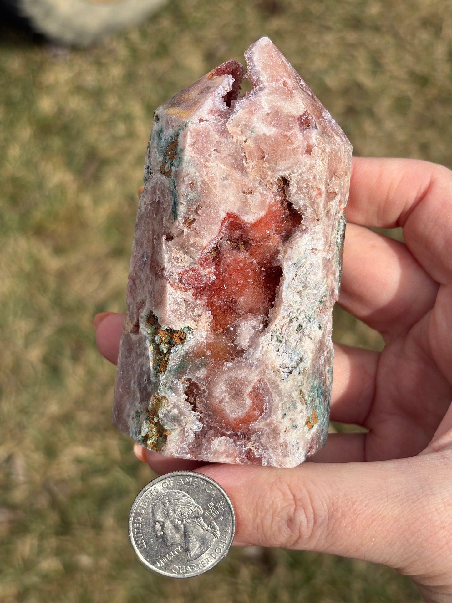 Druzy Pink Amethyst Tower A