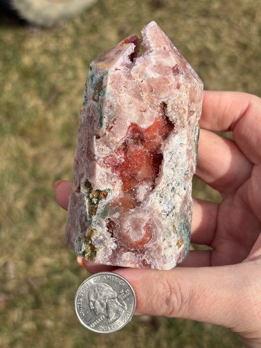 Druzy Pink Amethyst Tower A