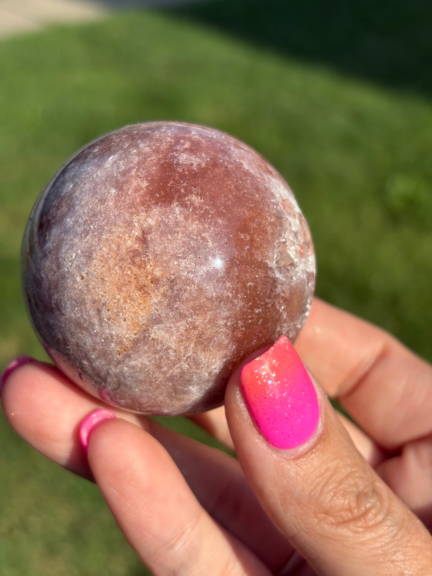 Juicy pink amethyst sphere