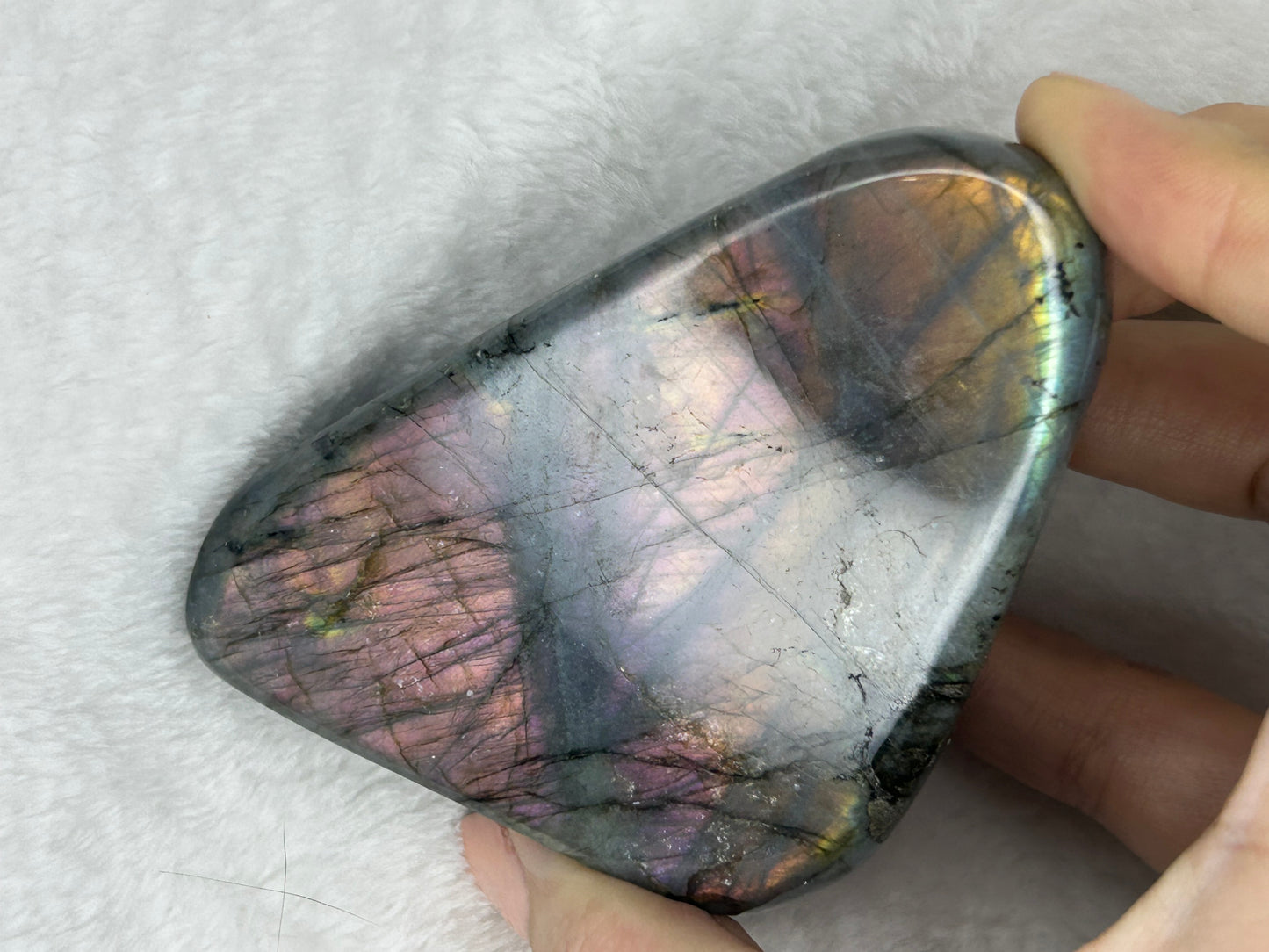 Purple/rainbow flash labradorite Freeform B