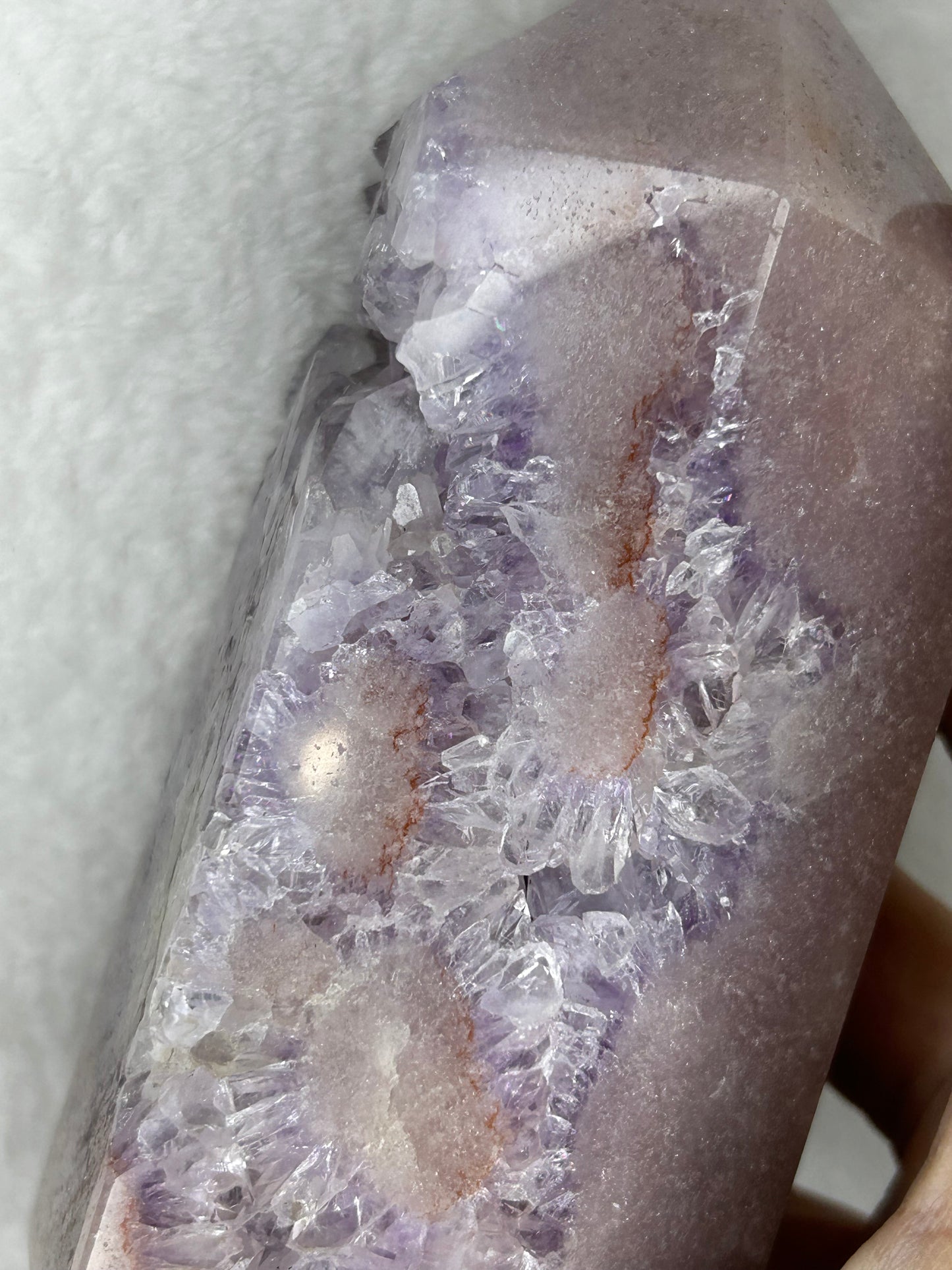 XL Druzy Pink Amethyst Statement Tower