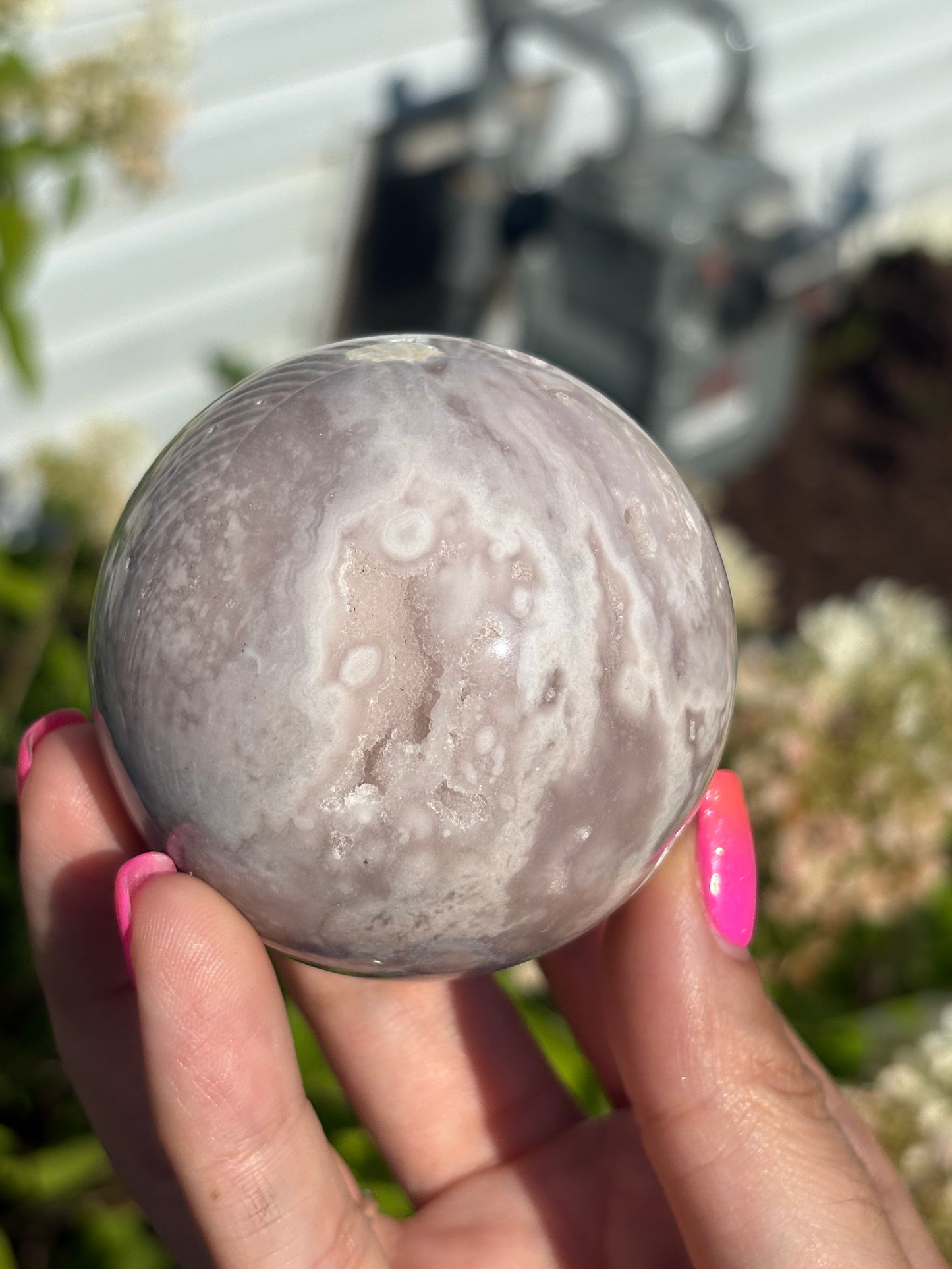 Gemmy pink amethyst sphere