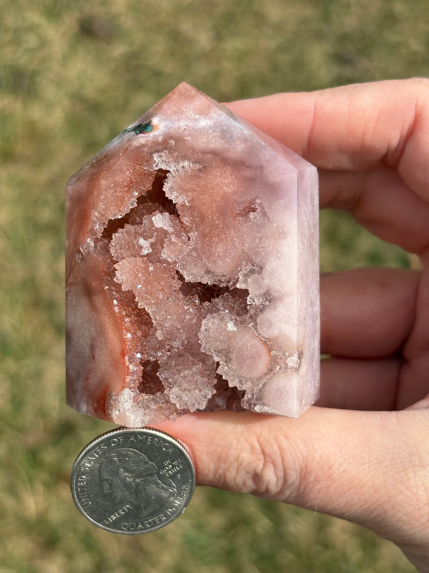 Druzy Pink Amethyst Tower F