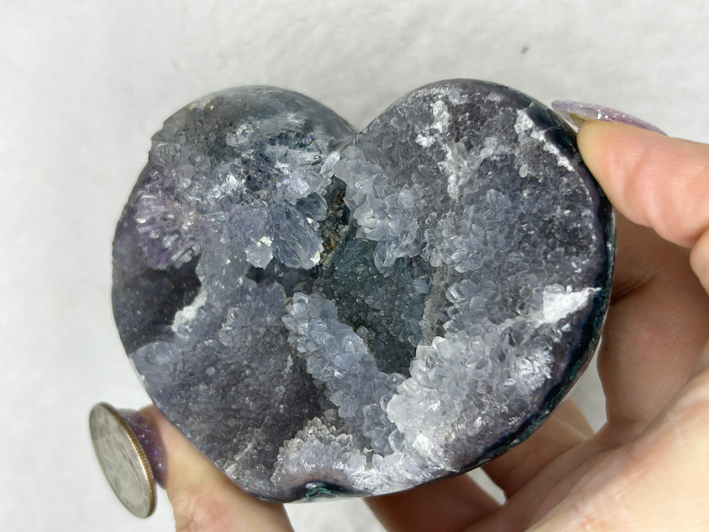 💖💖Large galaxy amethyst heart
