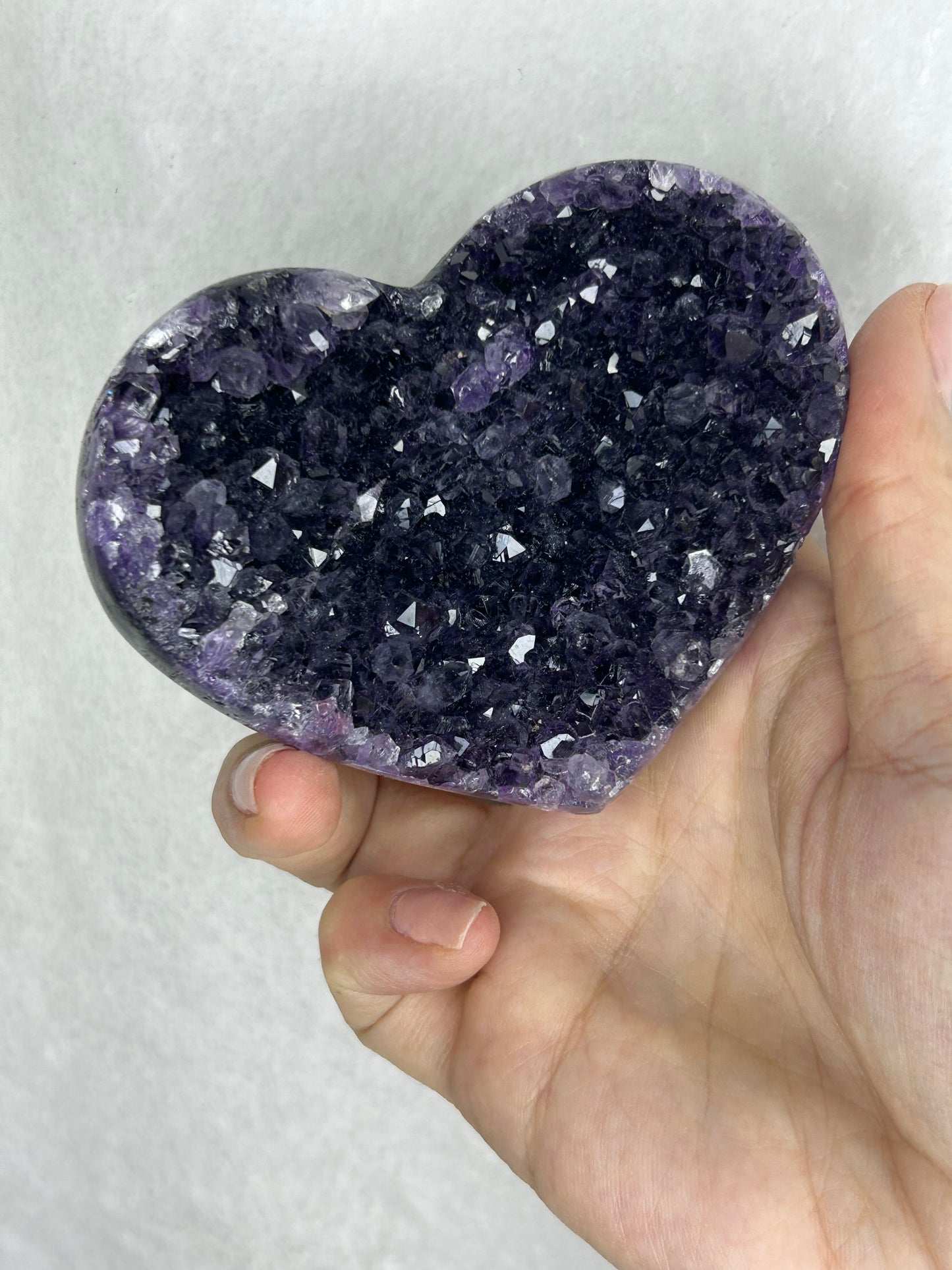 💖💖Uruguayan HQ amethyst cluster heart E