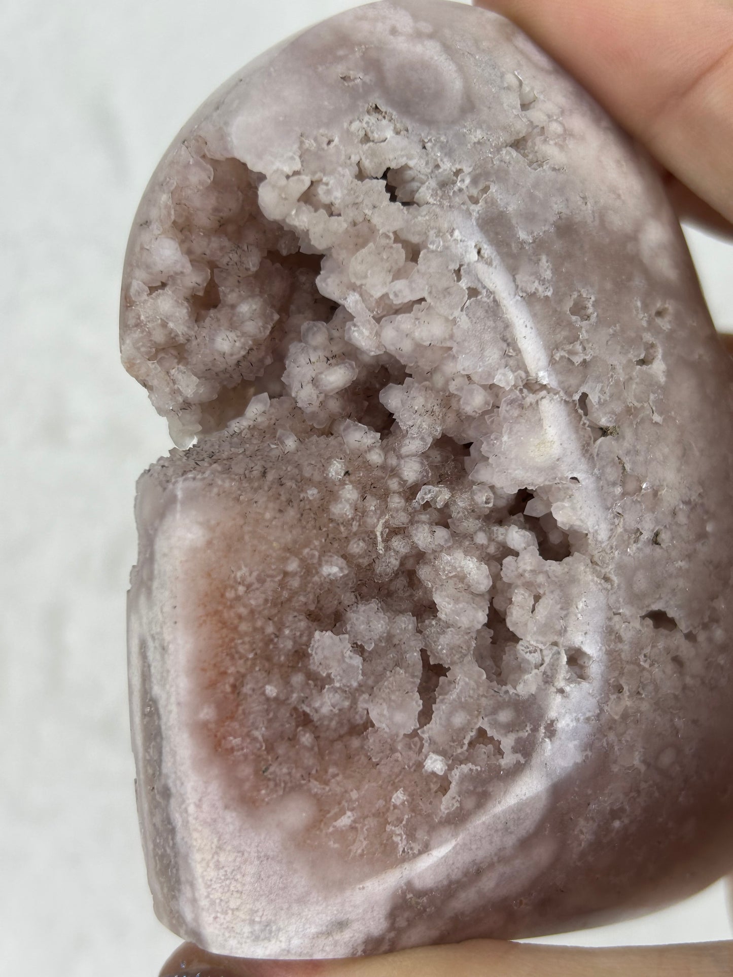 Druzy Pink Amethyst Heart F