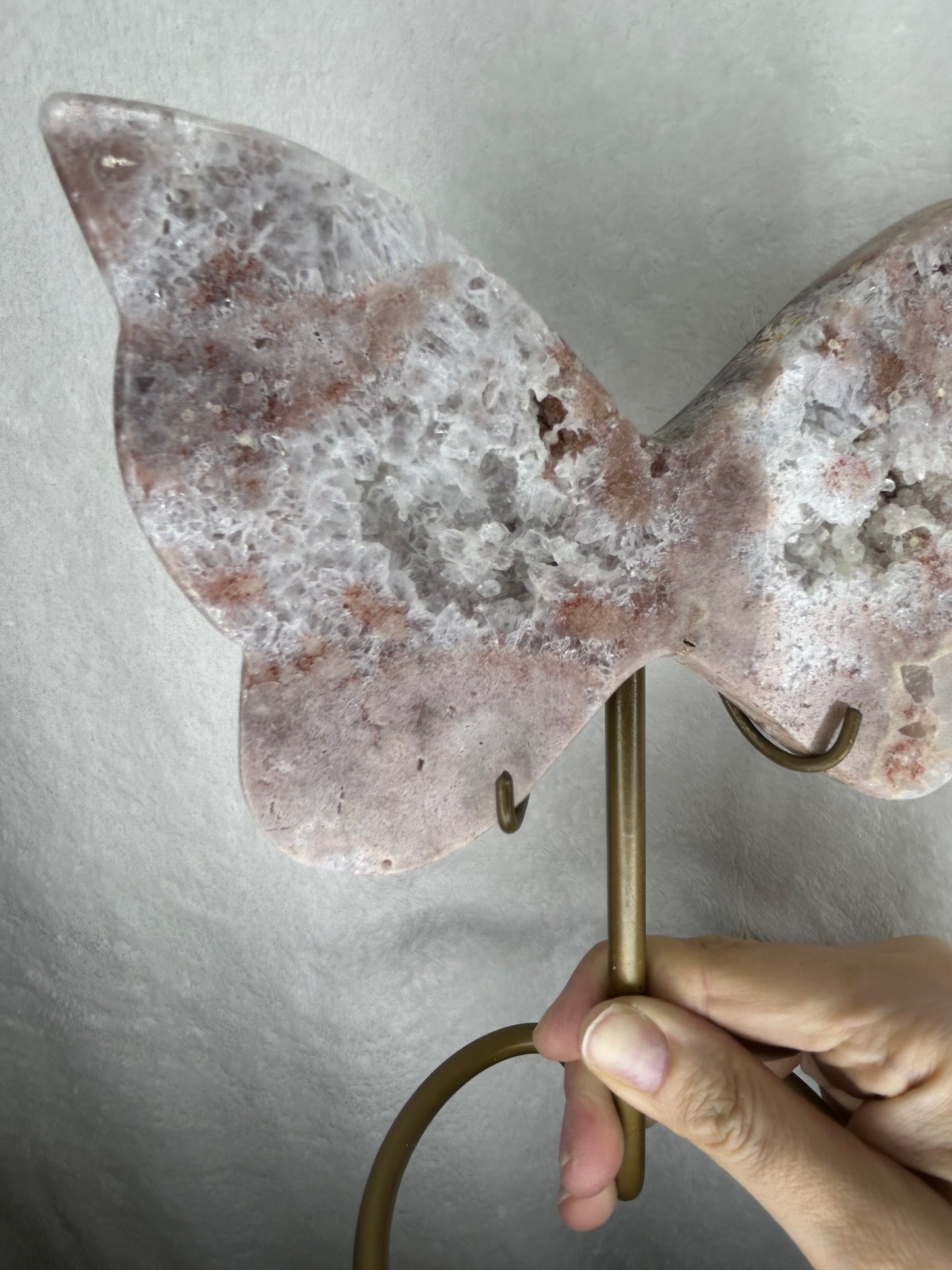Pink Amethyst Butterfly on stand