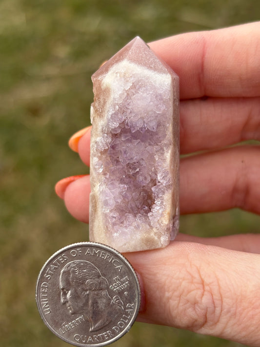 Druzy Pink Amethyst Tower AI