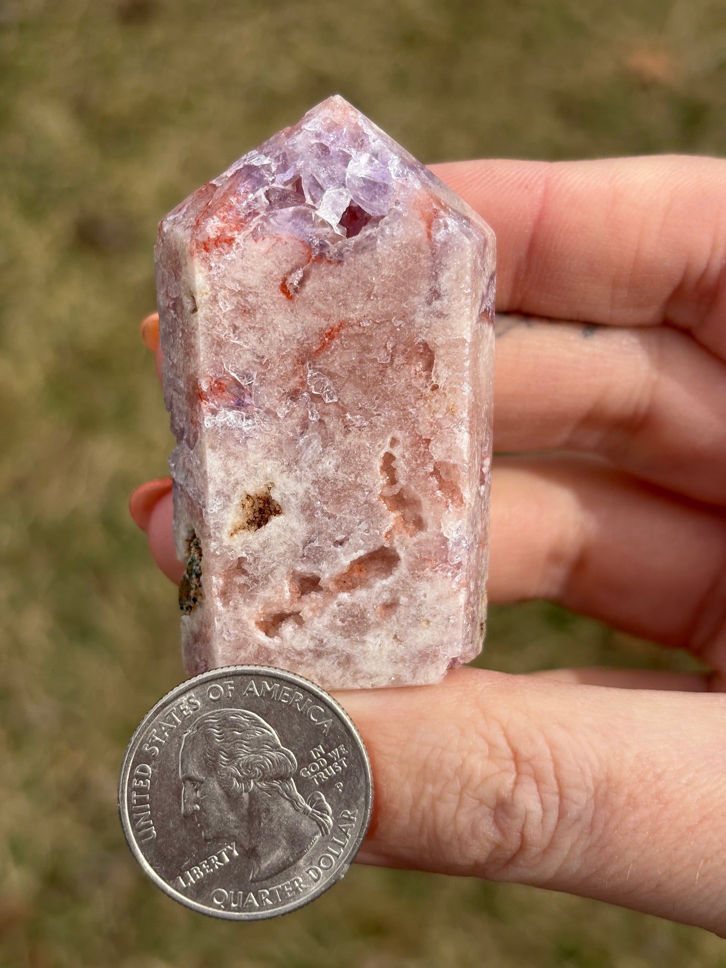 Druzy Pink Amethyst Tower M