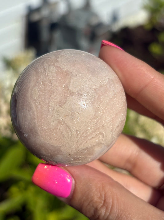 Pretty pink amethyst sphere