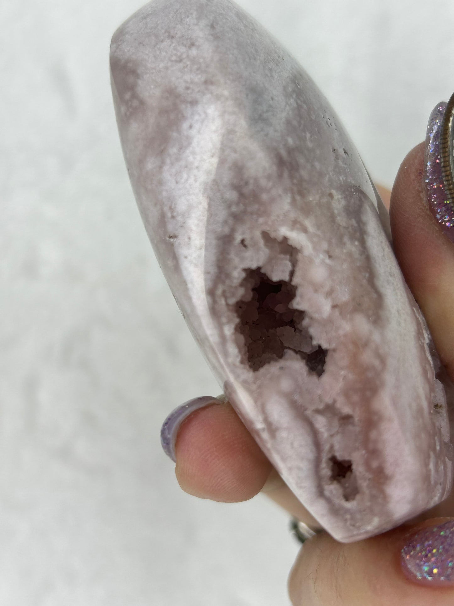 Druzy Pink Amethyst Heart F