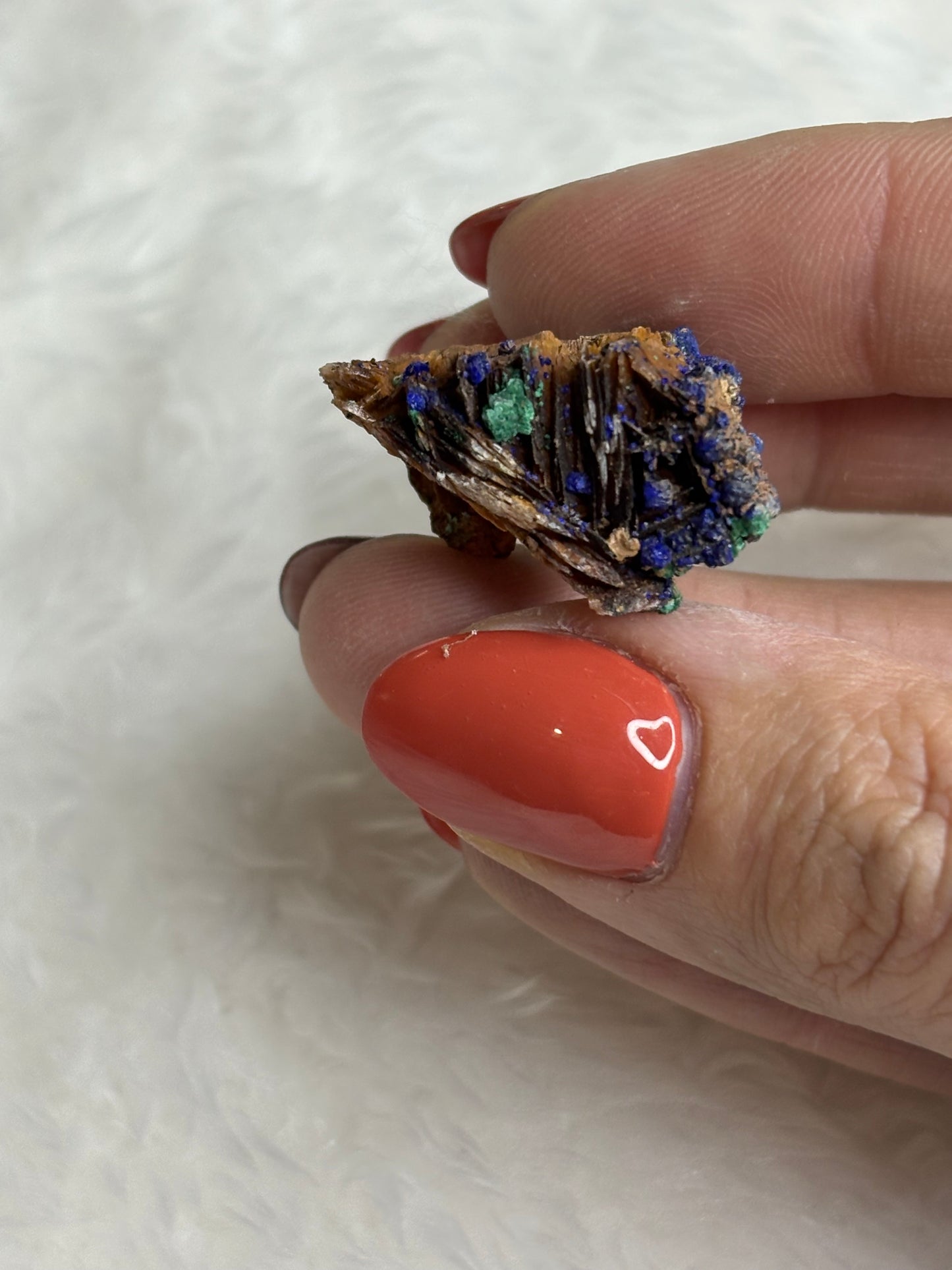 Malachite/azurite on barite