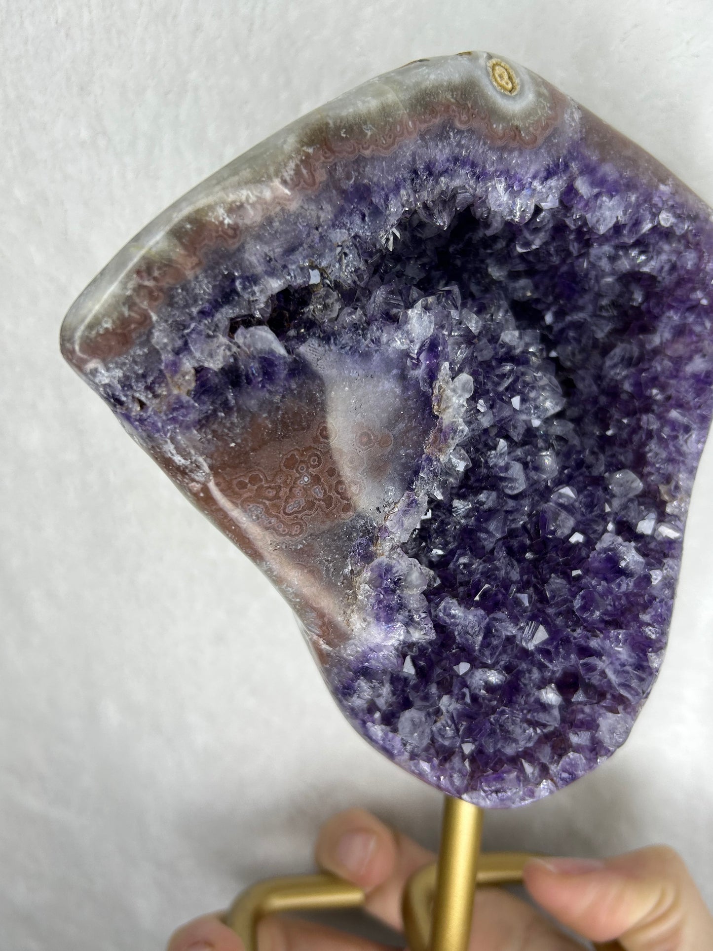 HQ 💎XTRA💎 Juicy Pink Amethyst Slab on Stand