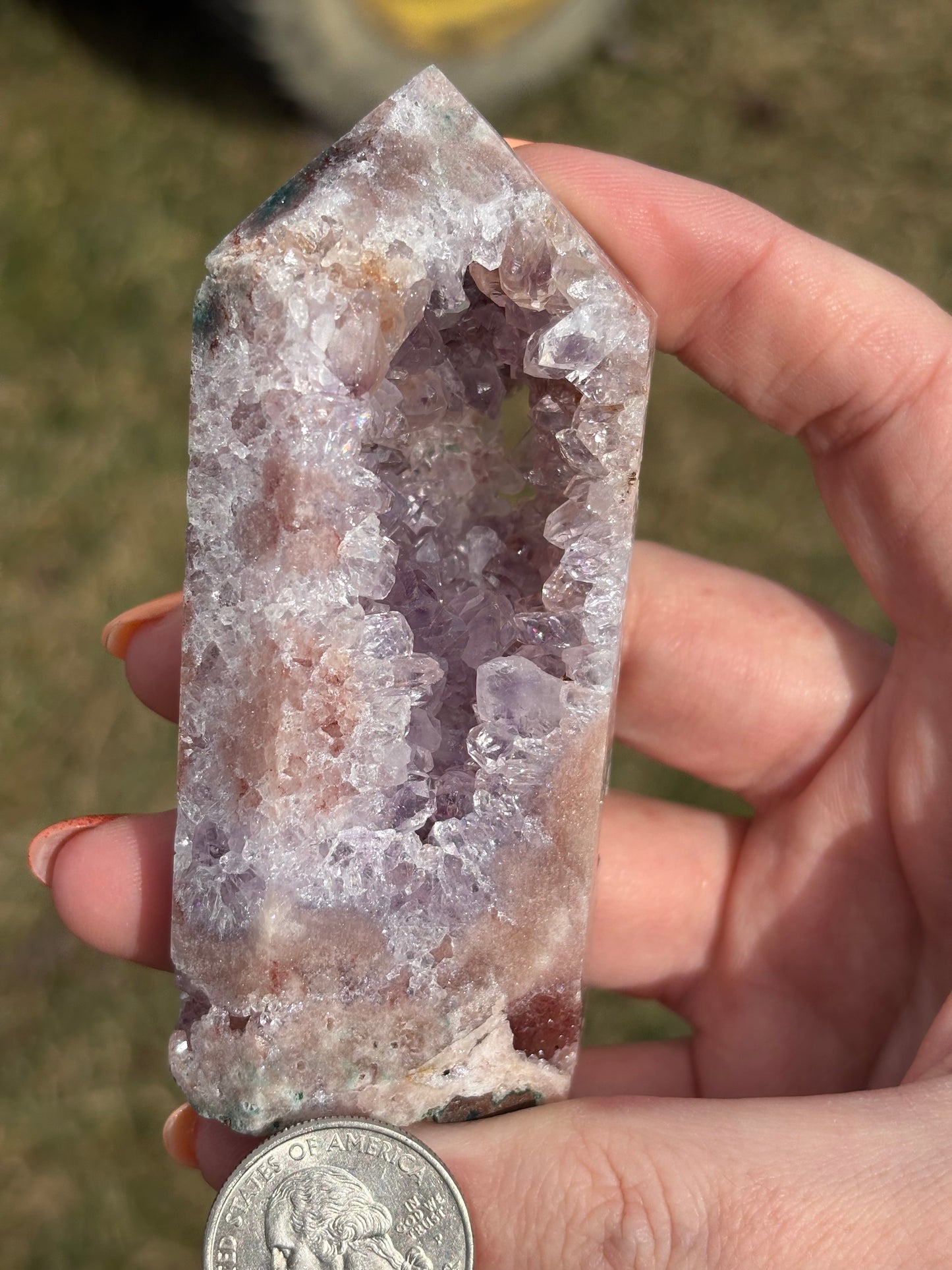 Druzy Pink Amethyst Tower D