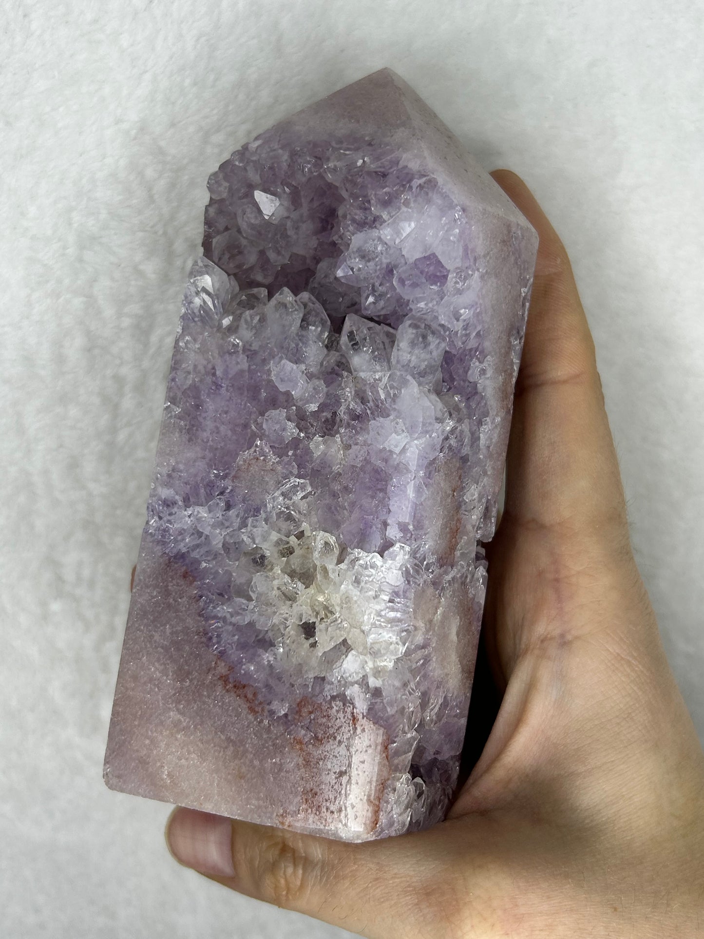 XL Druzy Pink Amethyst Statement Tower
