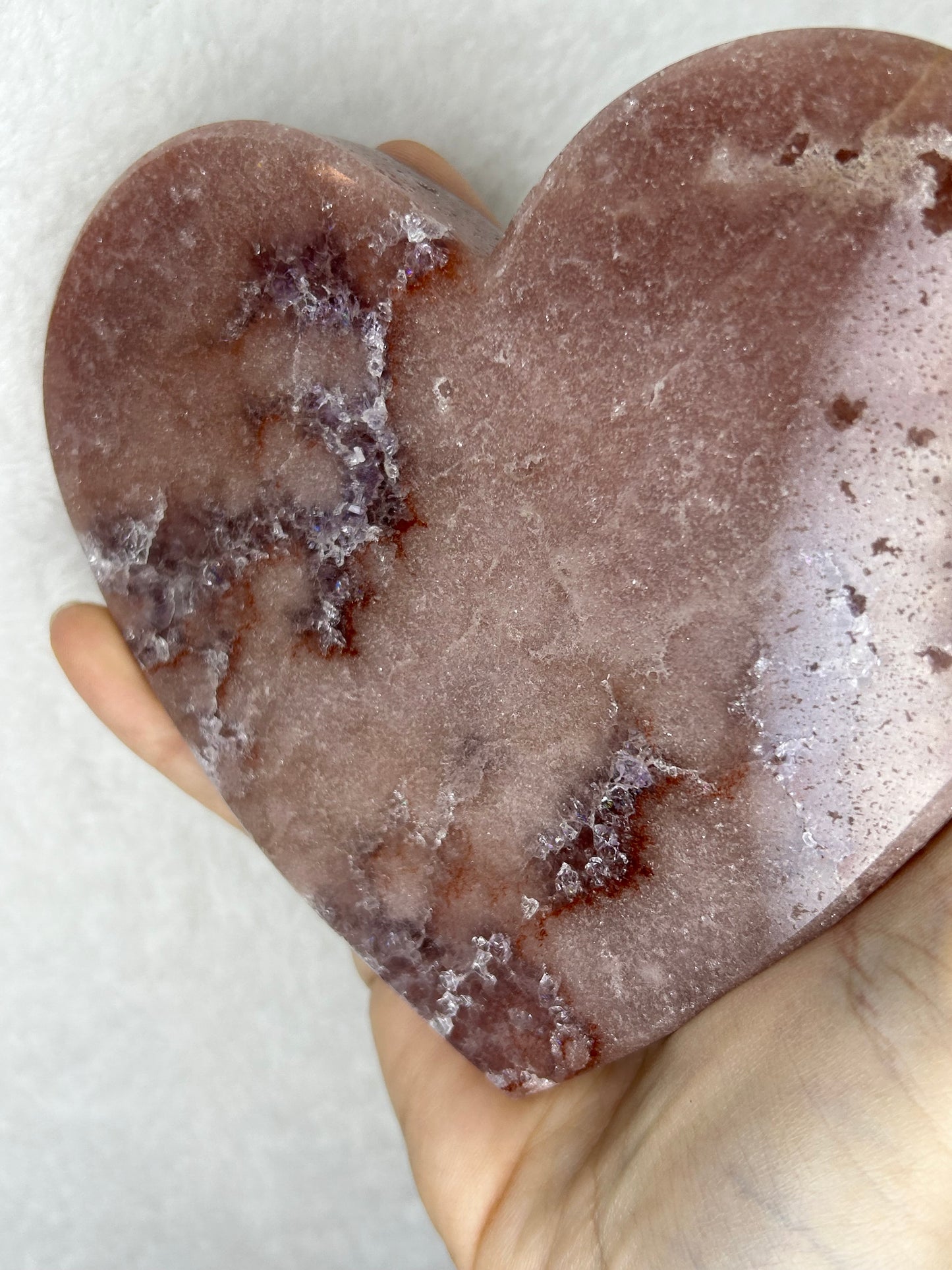 Pink Amethyst Heart w/ Stand E