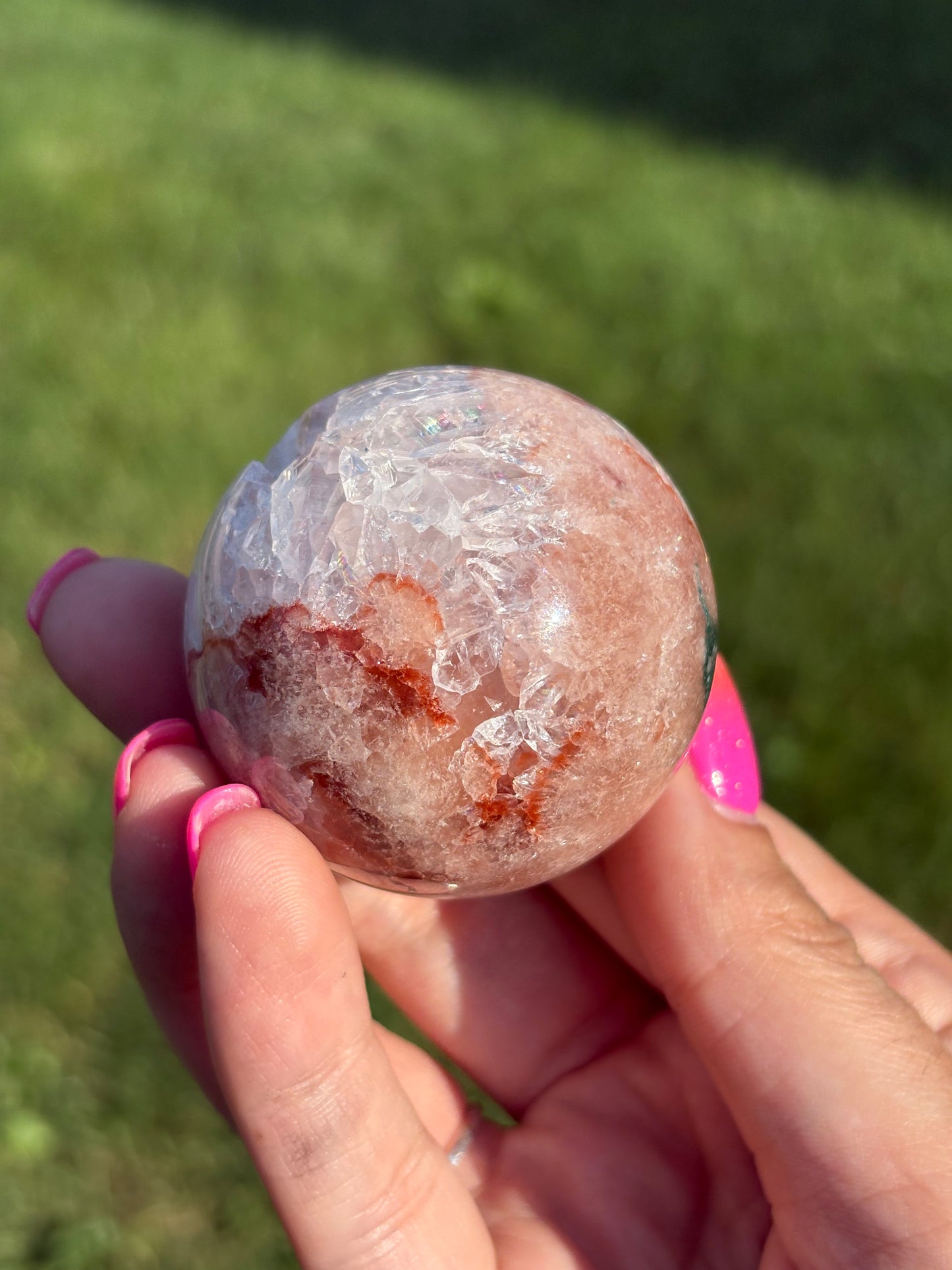 Pink amethyst sphere from Brazil