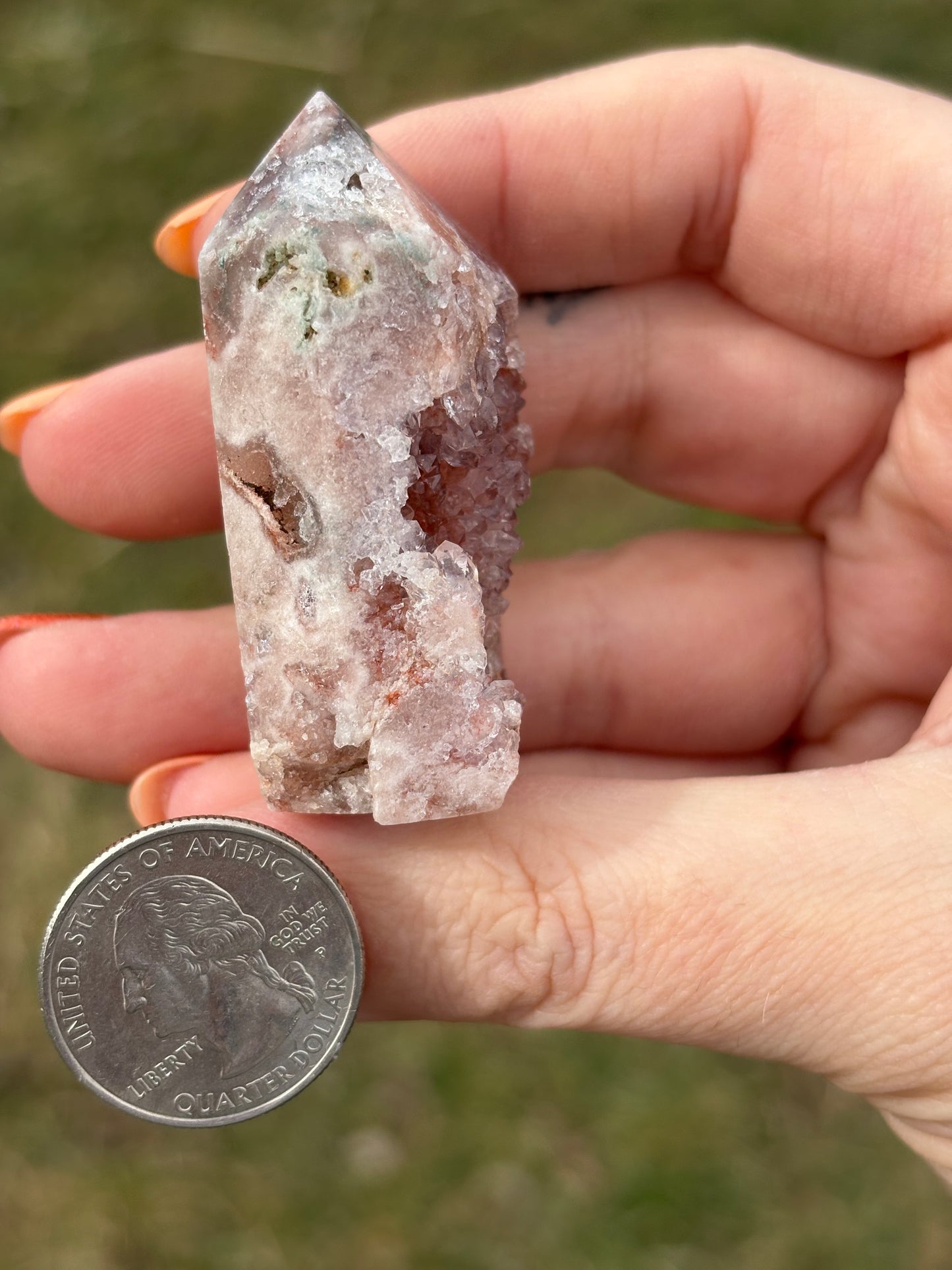 Druzy Pink Amethyst Tower S