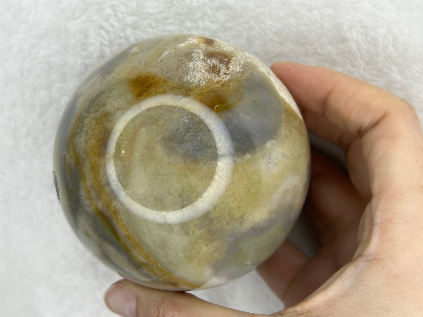 Super Cool Moody Pink Flower Agate Druzy Sphere
